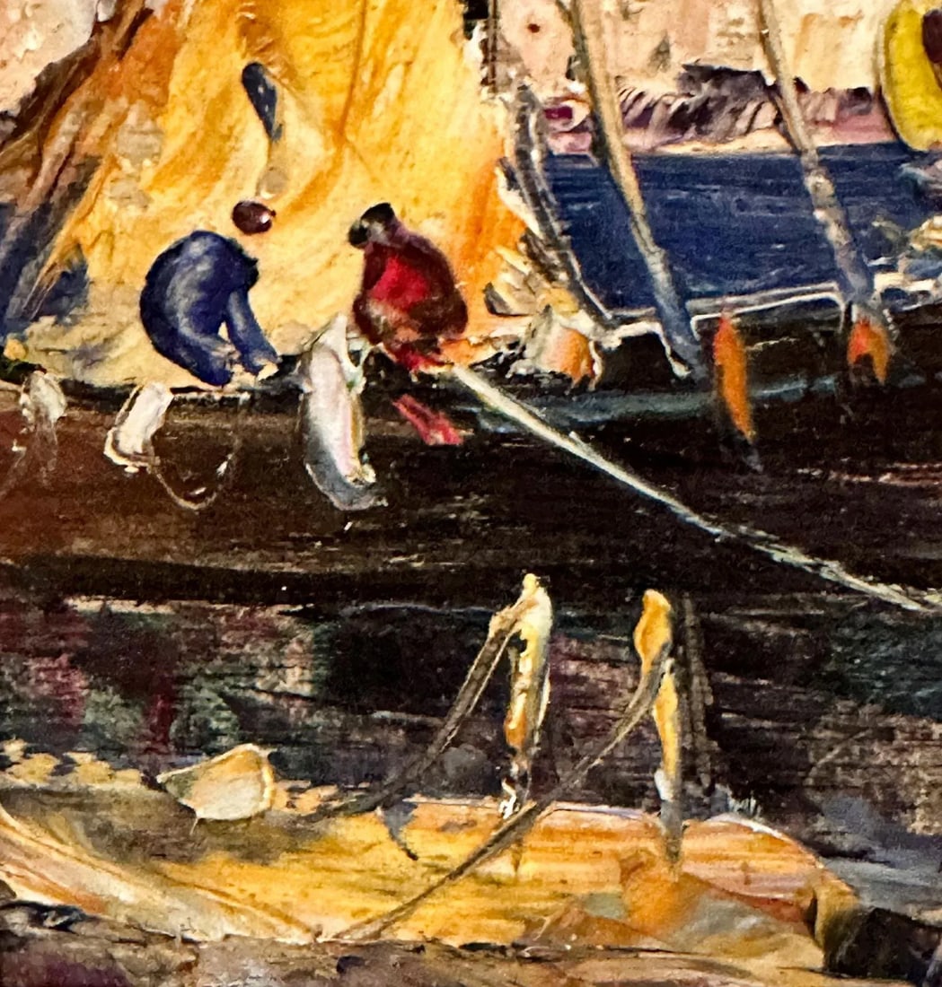 19th Century French Ships Painting on Board - 4