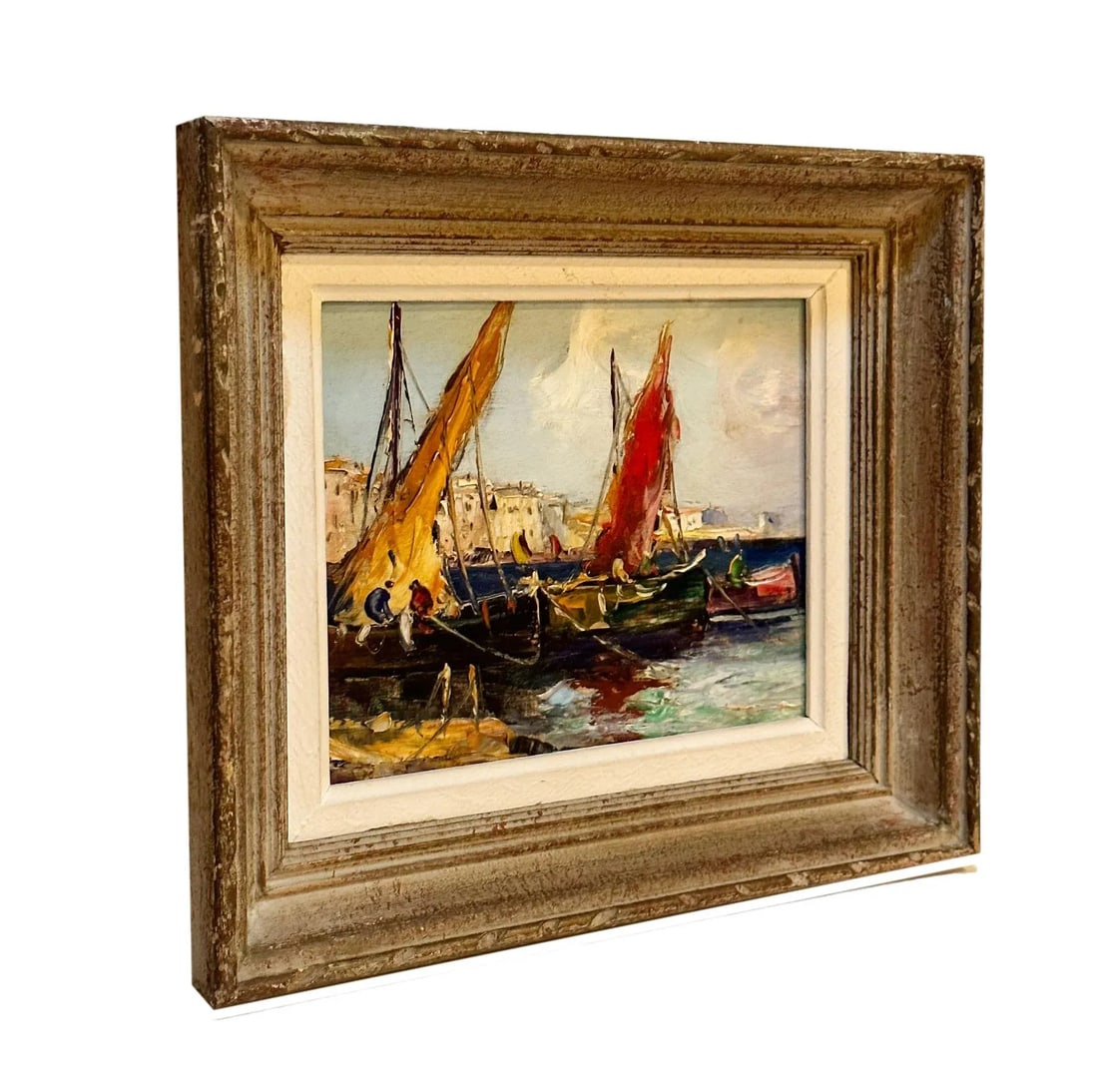 19th Century French Ships Painting on Board - 5