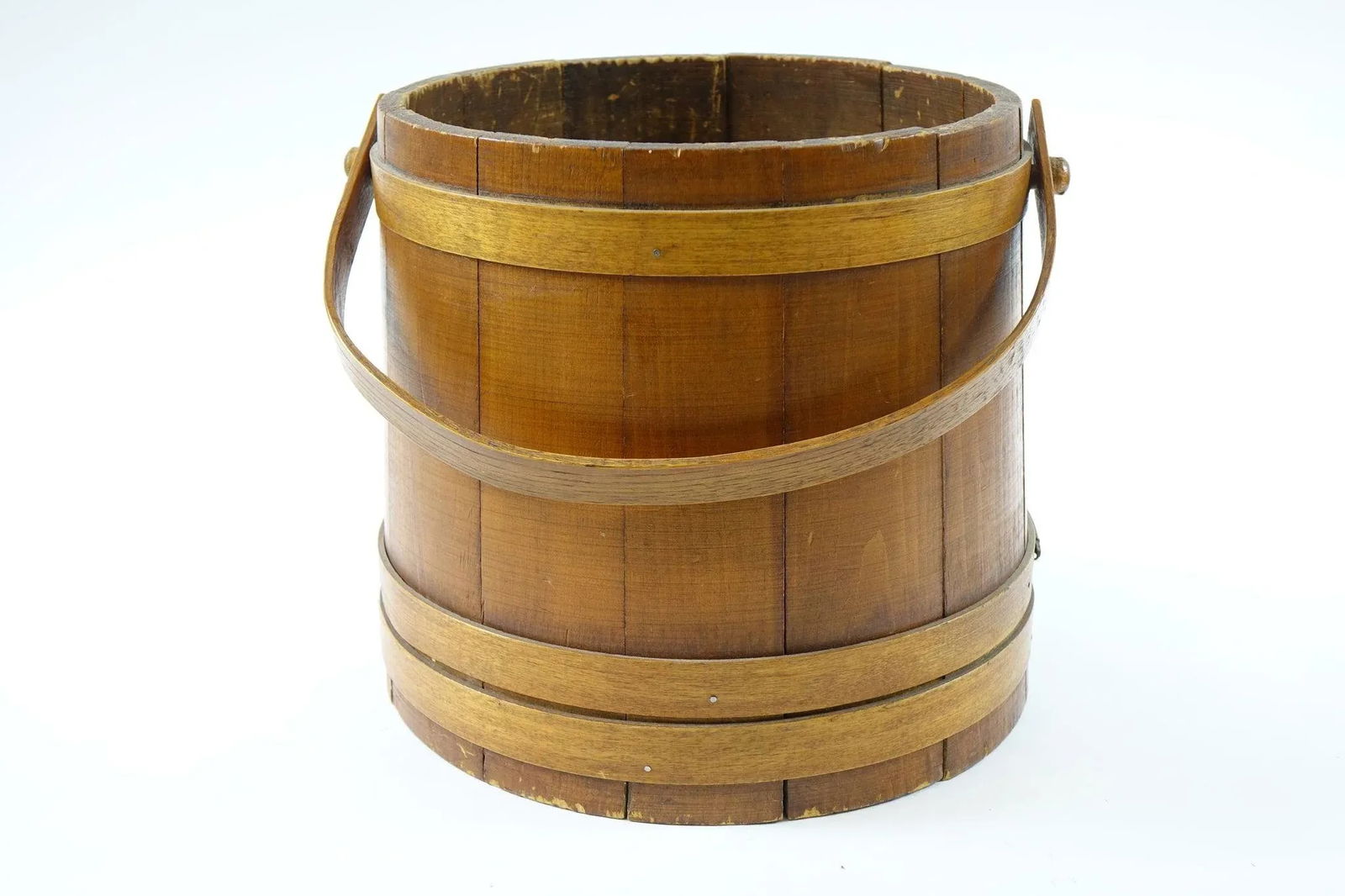Vintage American Brass & Wood Bucket - 5