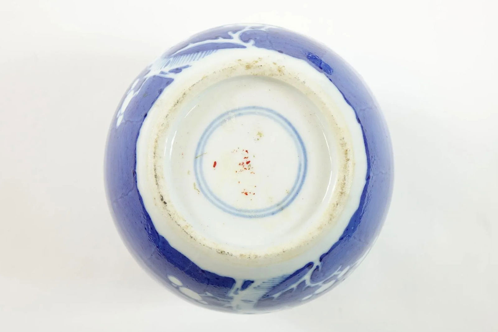 19th Century Antique Blue and White Chinese Porcelain Jar With Lid - Circle Marking on the Bottom - 4