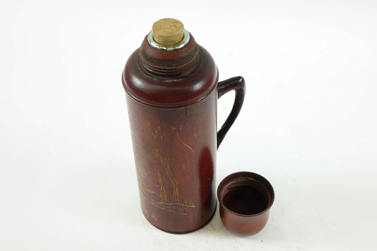 1920s Chinese Wood Flask - 3