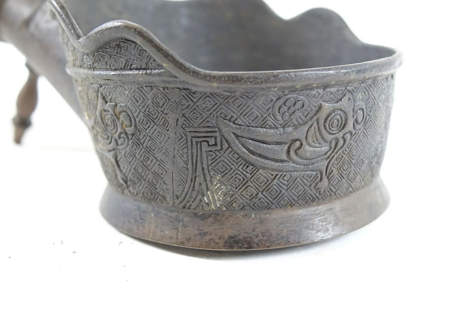 Antique 19th Century Bronze Chinese Rice Scoop - 2