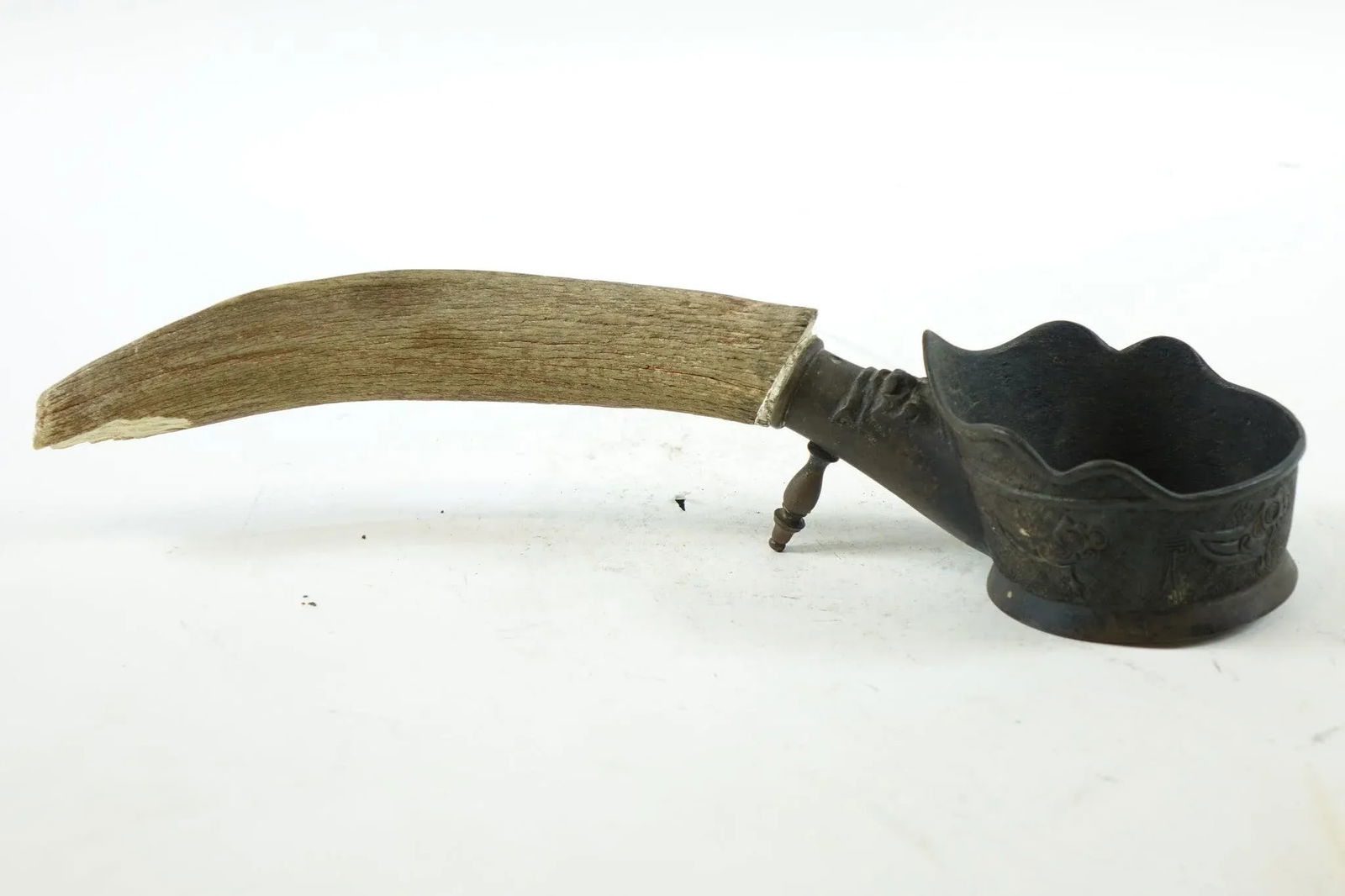 Antique 19th Century Bronze Chinese Rice Scoop - 4