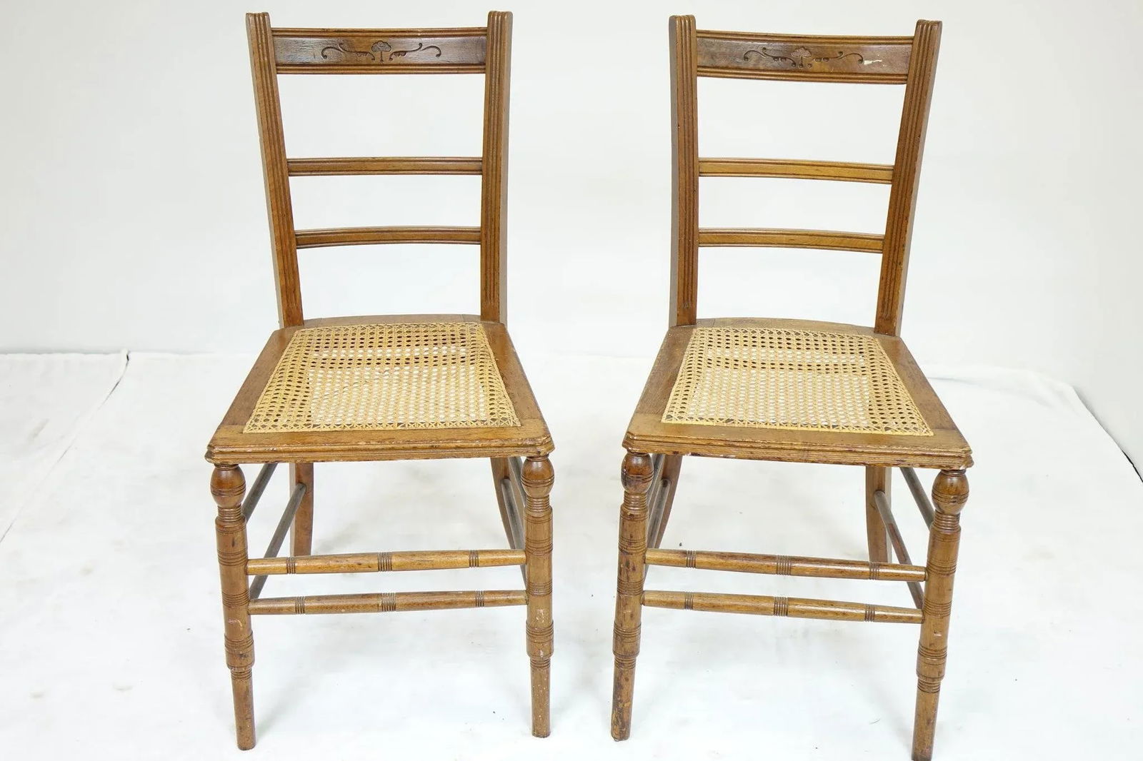 Vintage Chairs With Woodwork - a Pair - 10