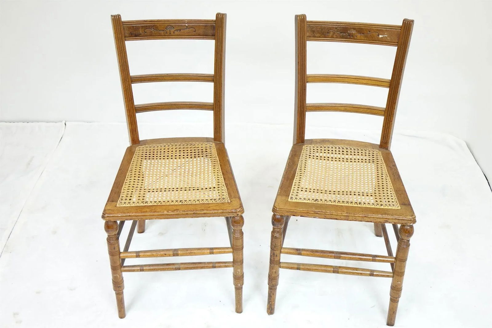 Vintage Chairs With Woodwork - a Pair - 2