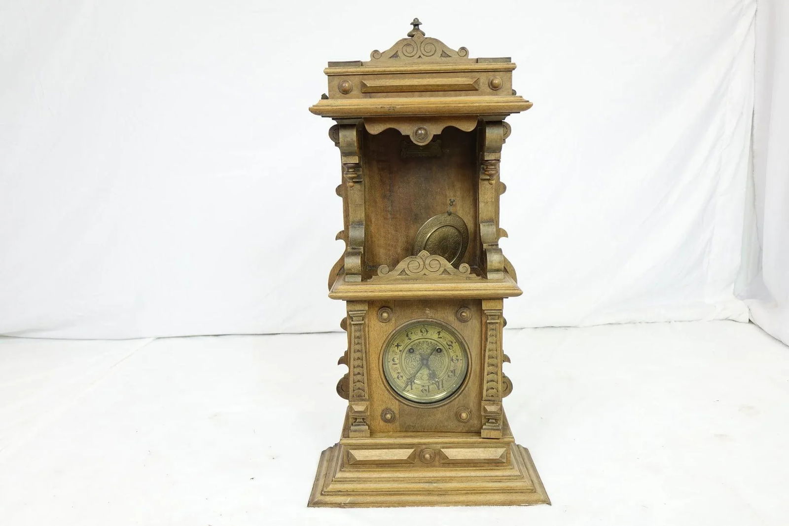 Late 19th Century Antique Small Wood Clock - 13