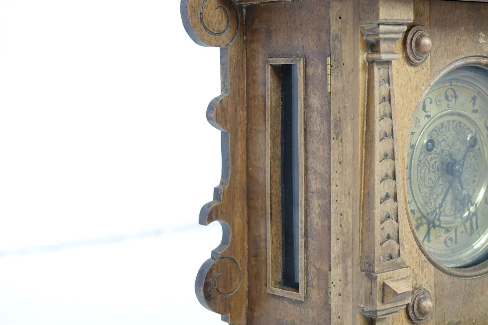 Late 19th Century Antique Small Wood Clock - 5