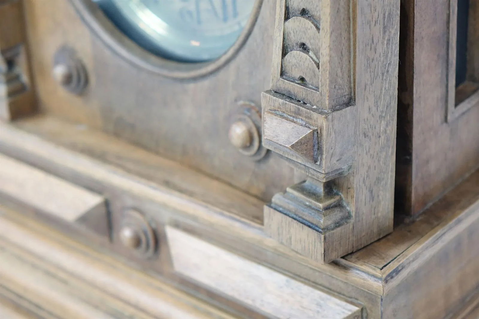 Late 19th Century Antique Small Wood Clock - 8