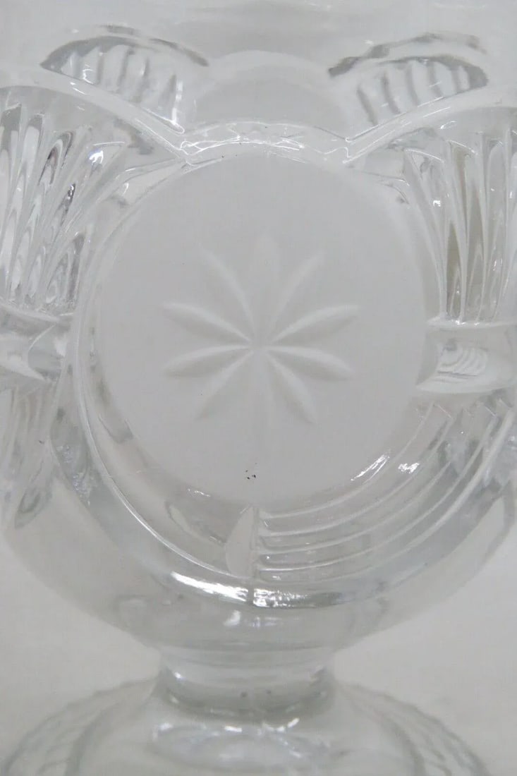 Eapg Glass Horn of Plenty Frosted Circle Footed Creamer and Sugar Bowl Set - 11