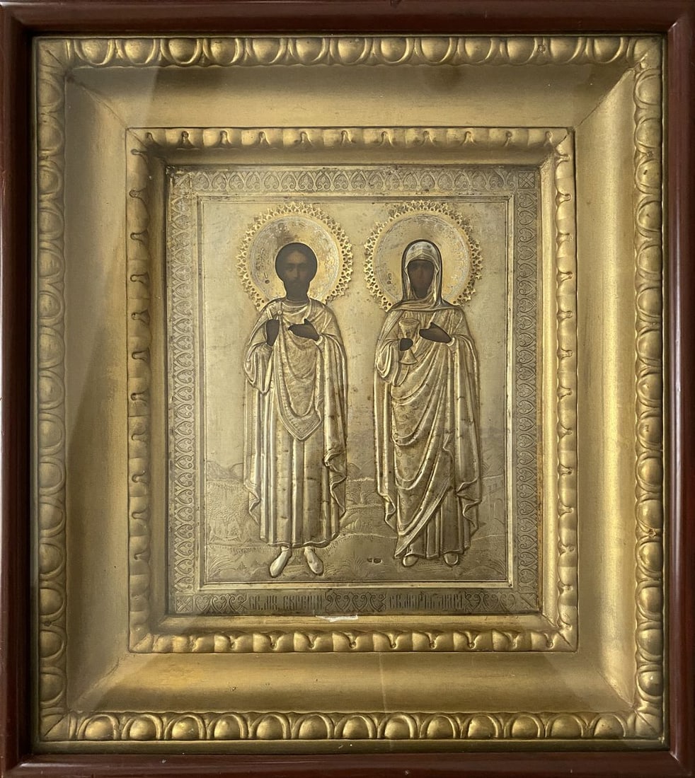 Holy Mary Magdalene and Holy Martyr Eugene: Title: Holy Mary Magdalene and Holy Martyr Eugene Description: №Icon 20 *** ABOUT THIS ICON *** * TITLE: "Holy Mary Magdalene and Holy Martyr Eugene" * SIZE: 27x22 cm/'10.62x8.66 inches' * MEDIU