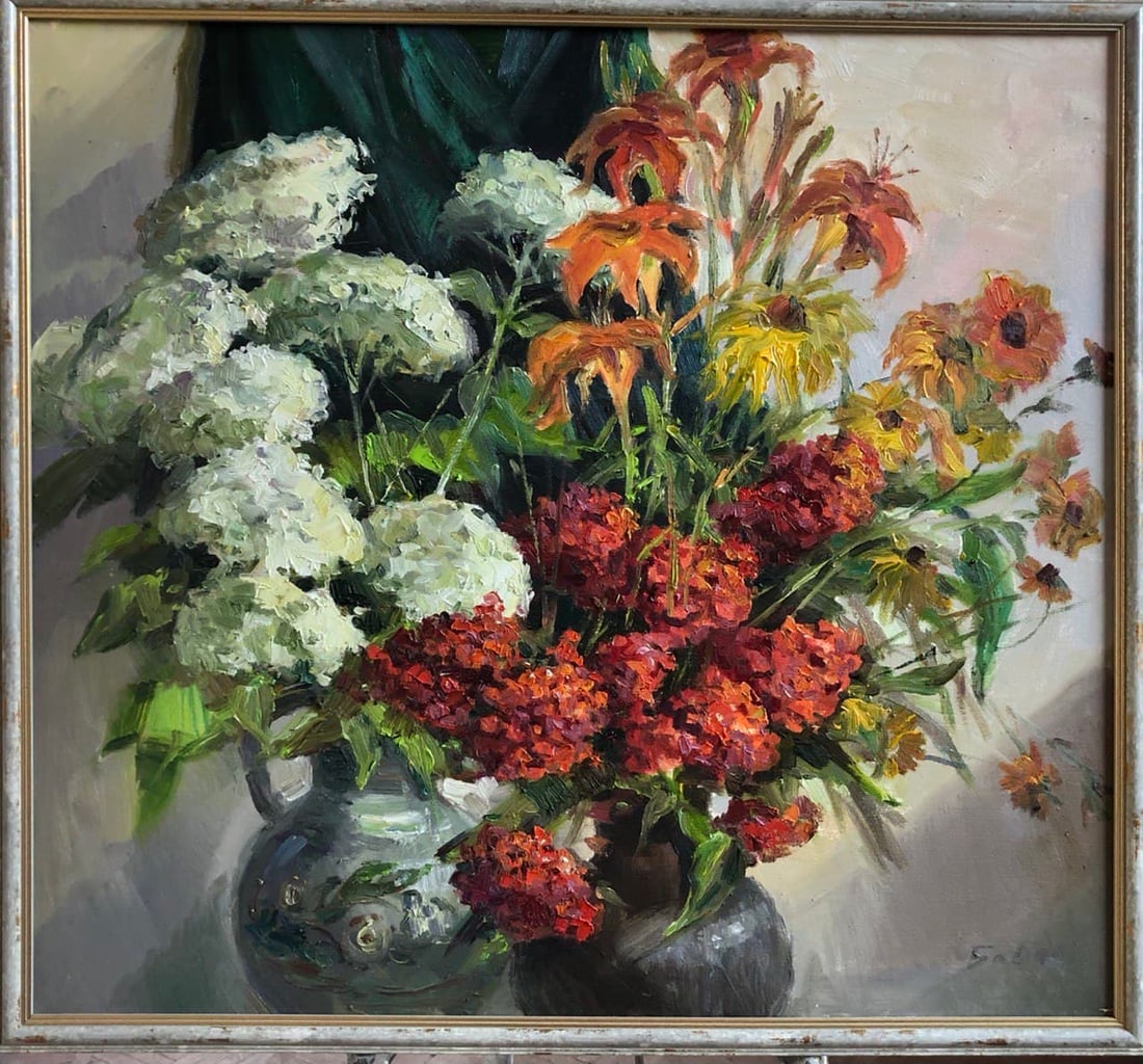 Oil painting Still life with rowan Vyacheslav Petrovich Babac (1 of 2)