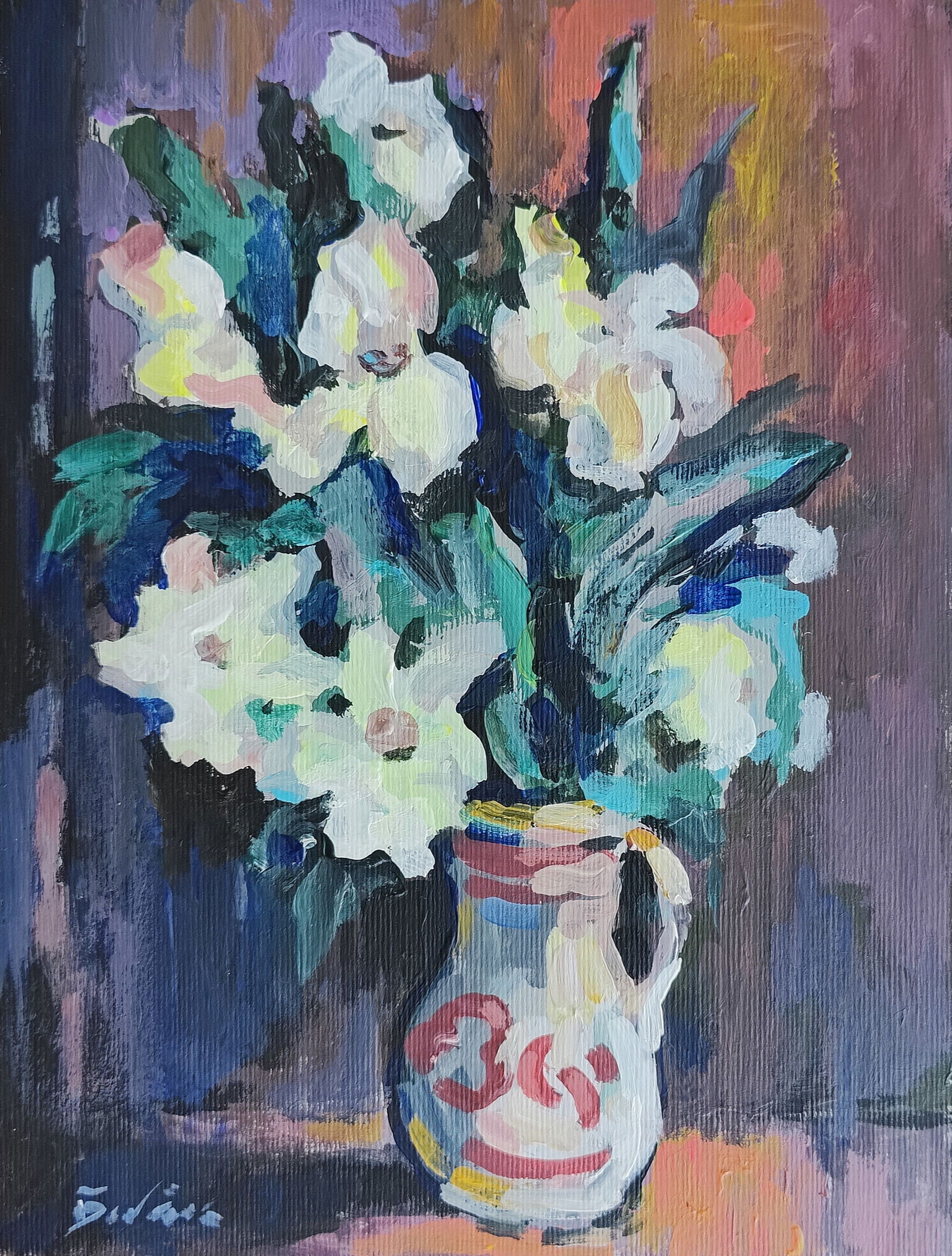 Oil painting still life Vyacheslav Petrovich Babac: Title: Oil painting still life Vyacheslav Petrovich Babac Description: 124BA Painter: Vyacheslav Petrovick Babac Size: 28x21 cm/11.02x8.26 inches Components: oil, cardboard Original painting from our