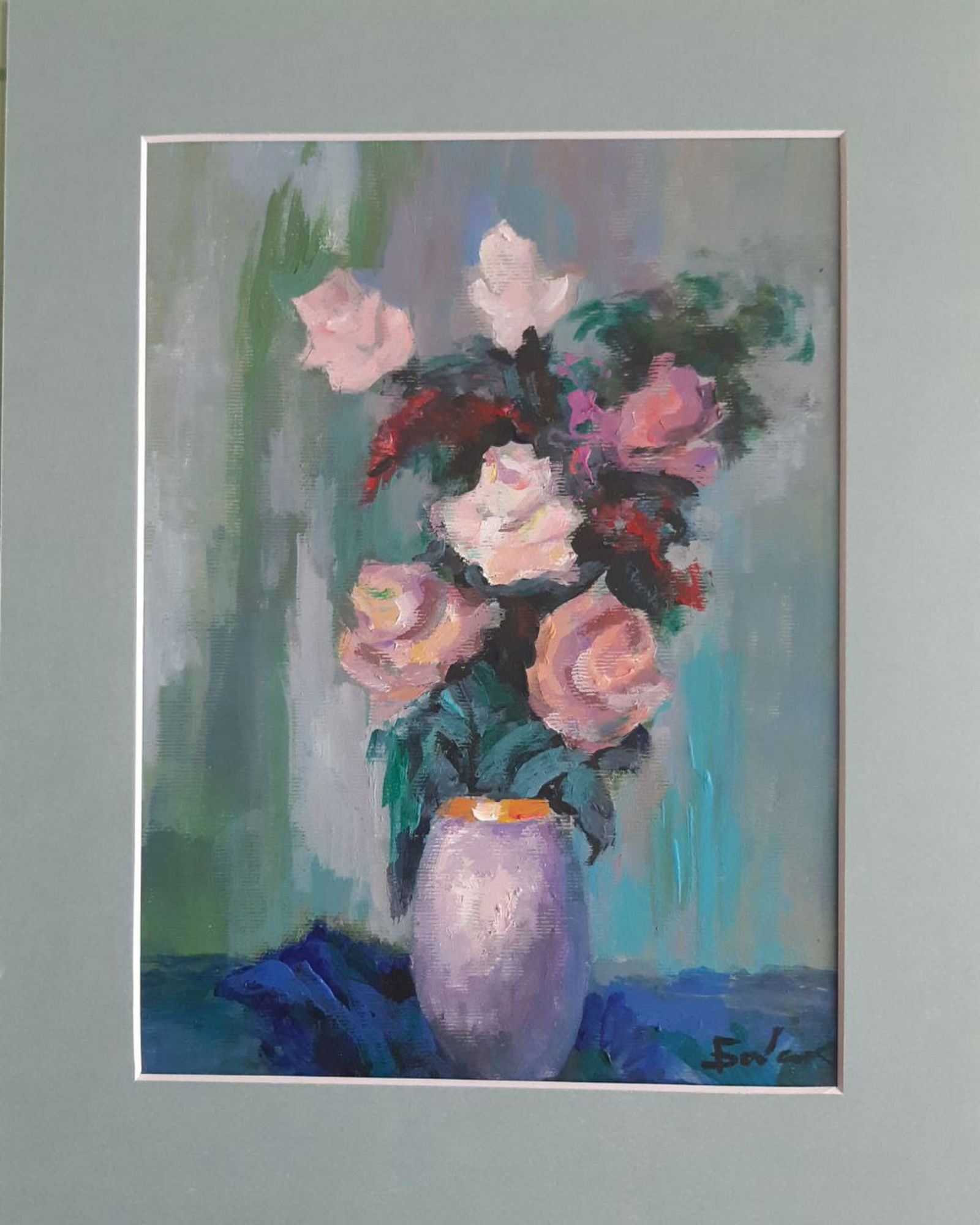 Acrylic painting Rose flowers Vyacheslav Petrovich Babac: Title: Acrylic painting Rose flowers Vyacheslav Petrovich Babac Description: 172BA Painter: Vyacheslav Petrovick Babac Size: 29x21 cm/11,42x8,28 inches Components: Acrylic, cardboard Original painting