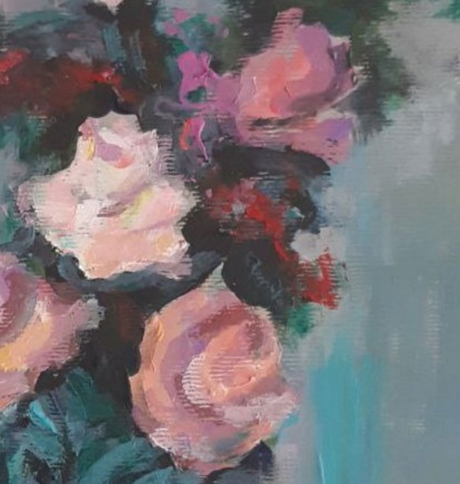 Acrylic painting Rose flowers Vyacheslav Petrovich Babac - 2