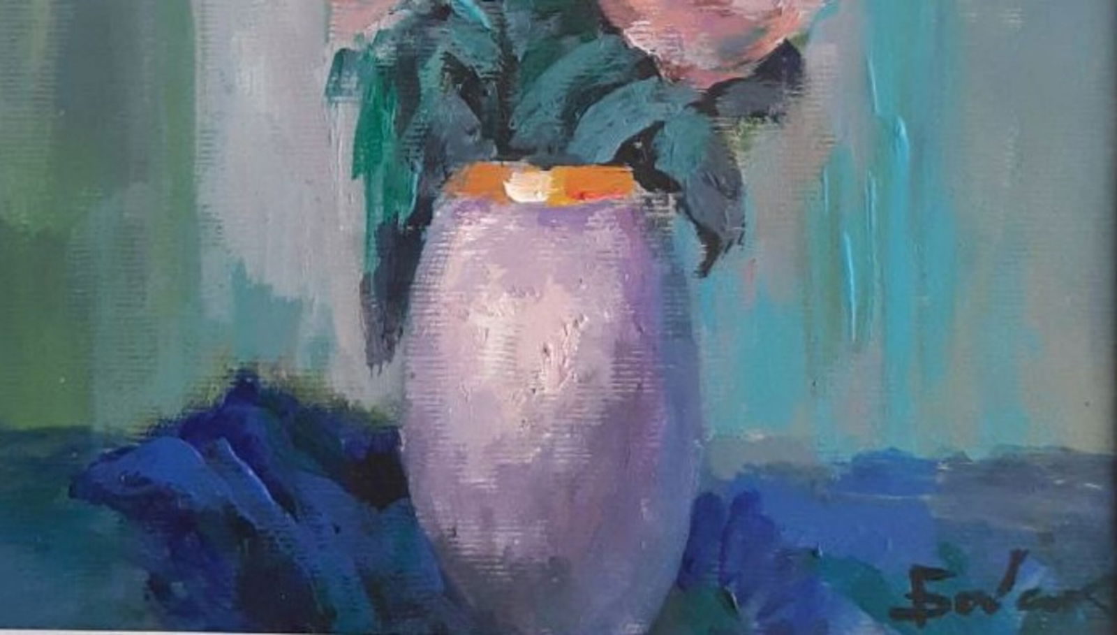 Acrylic painting Rose flowers Vyacheslav Petrovich Babac - 4