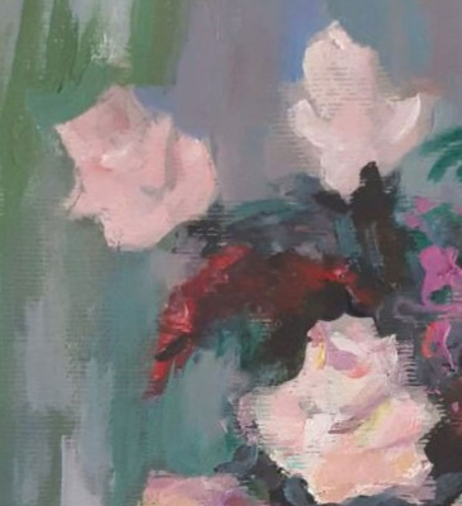 Acrylic painting Rose flowers Vyacheslav Petrovich Babac - 5