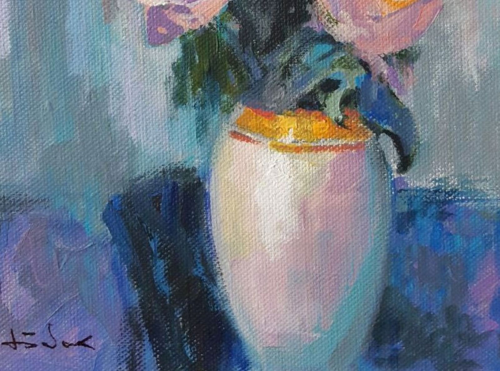 Acrylic painting Still life with roses Vyacheslav Petrovich Babac - 4