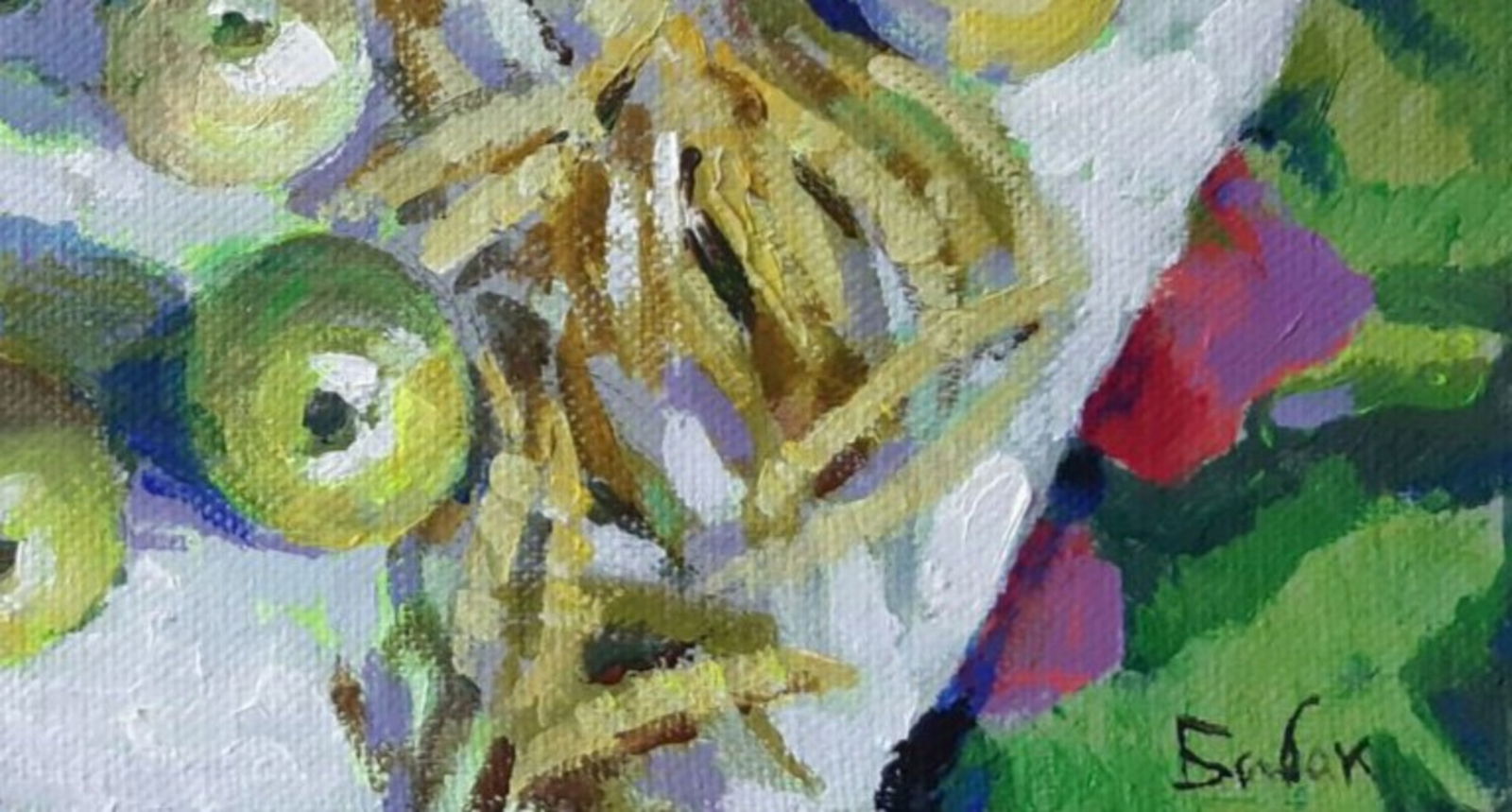 Oil painting Still life with fruits Vyacheslav Petrovich Babac - 4