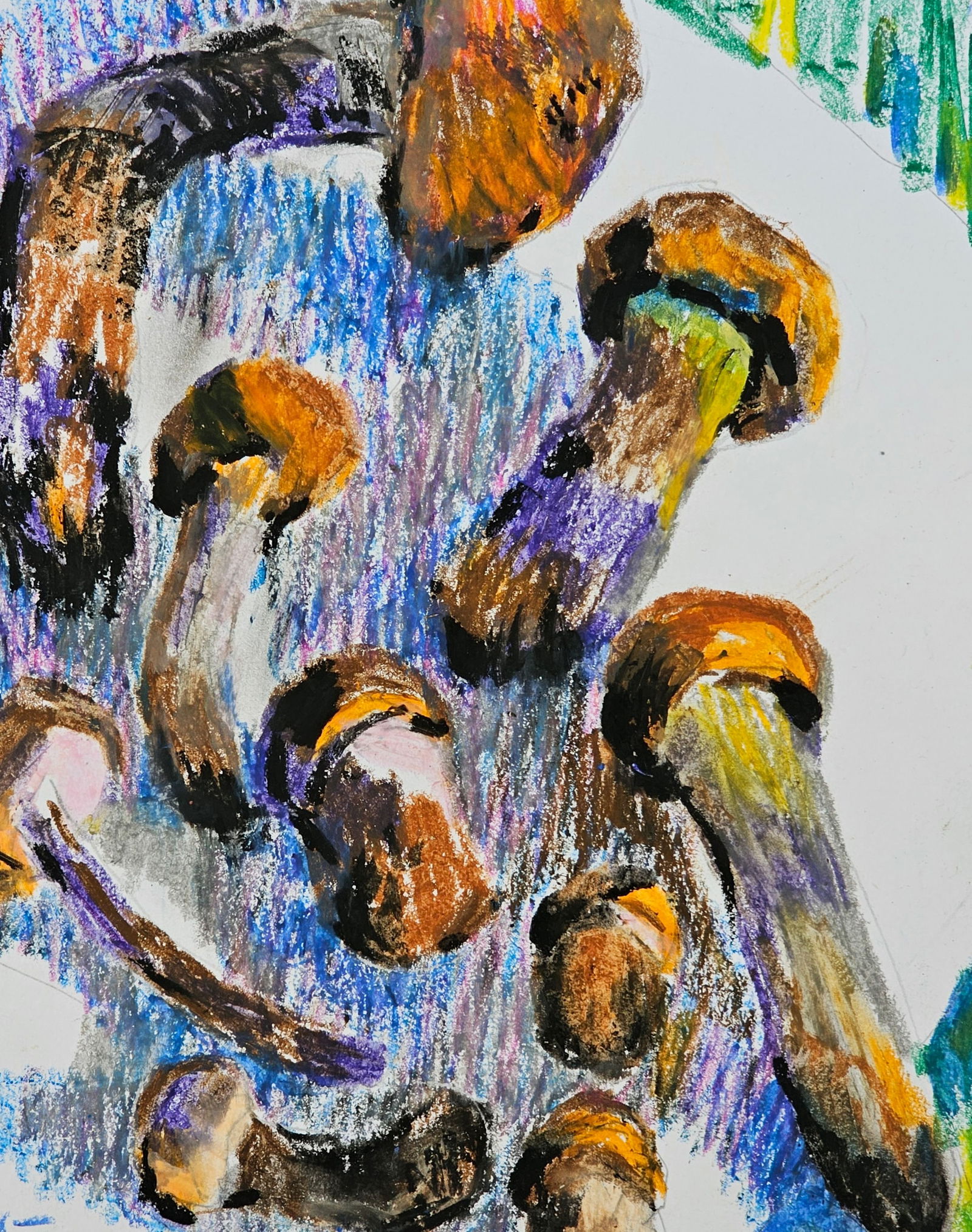 Acrylic painting mushrooms Leccinum aurantiacum Vyacheslav Petrovich Babac - 7