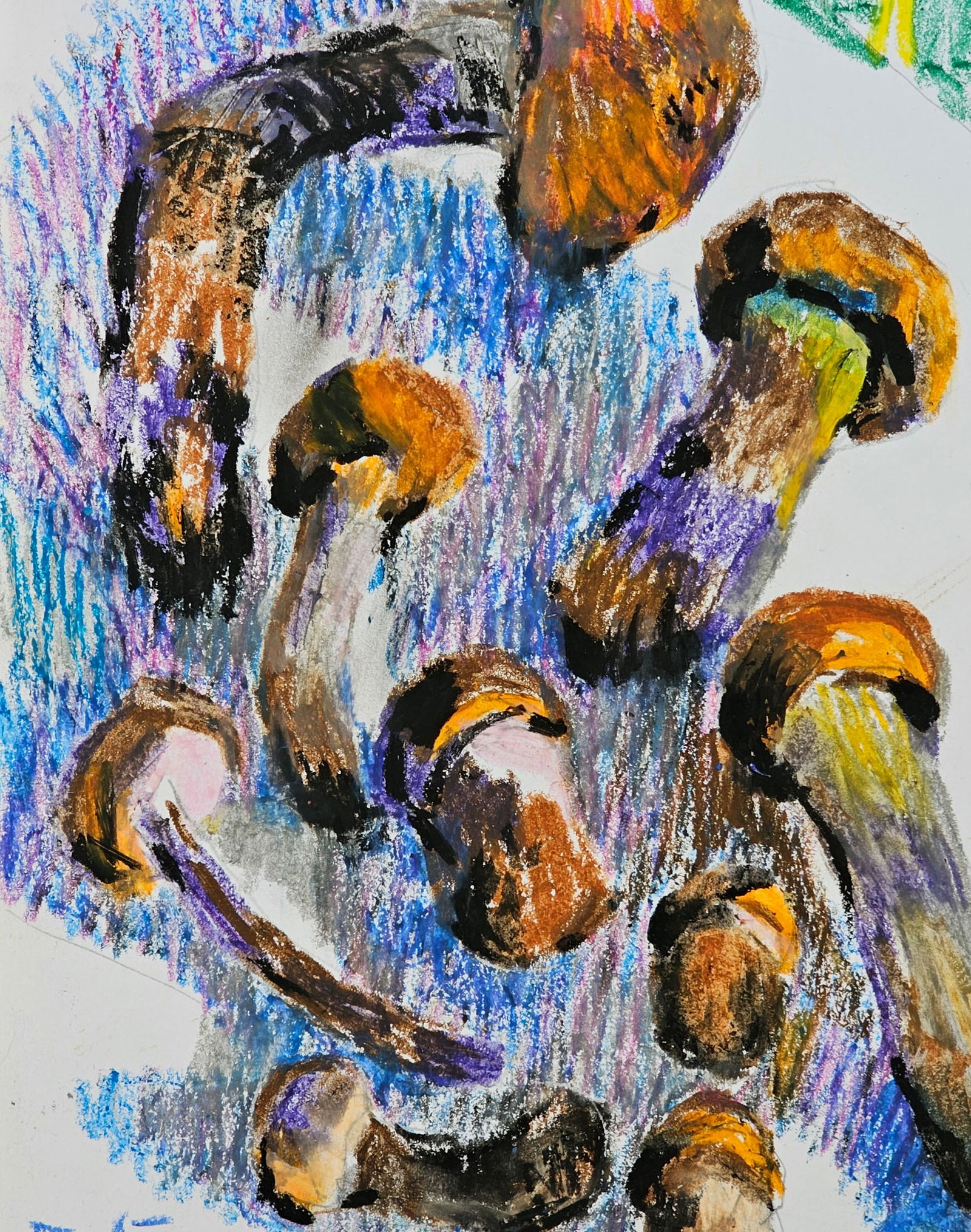 Acrylic painting mushrooms Leccinum aurantiacum Vyacheslav Petrovich Babac - 8