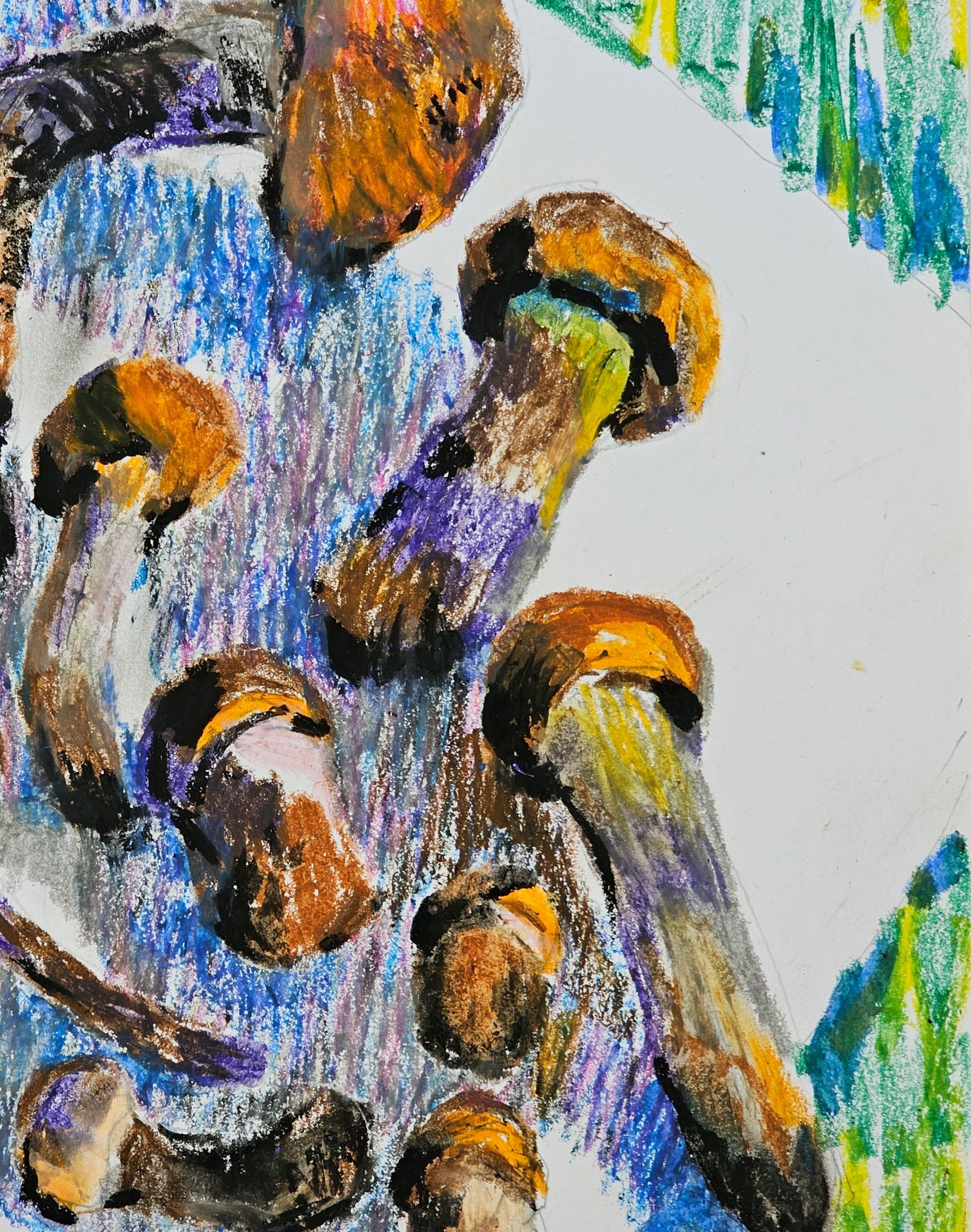 Acrylic painting mushrooms Leccinum aurantiacum Vyacheslav Petrovich Babac - 9
