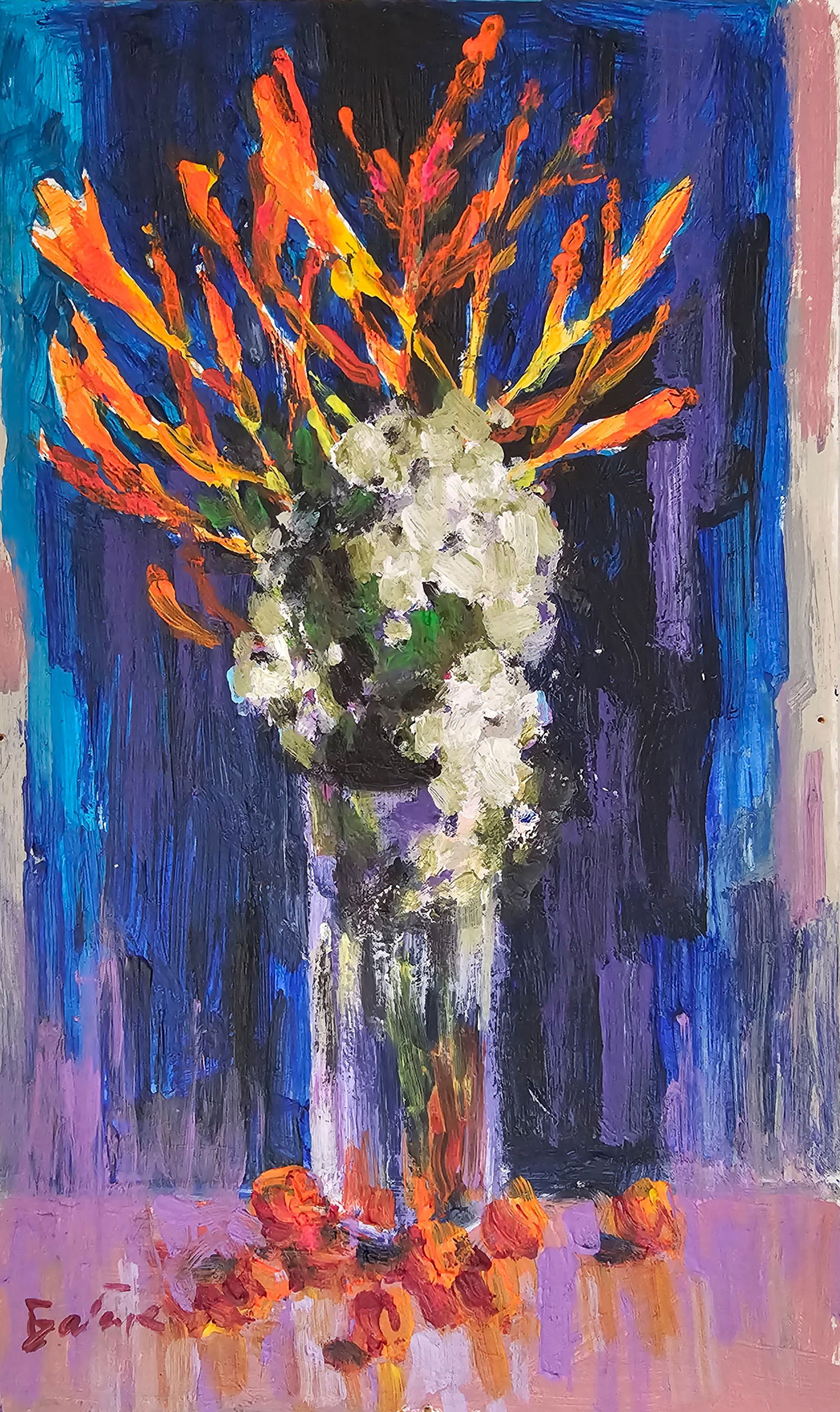 Acrylic painting still life Vyacheslav Petrovich Babac: Title: Acrylic painting still life Vyacheslav Petrovich Babac Description: 290BA Painter: Vyacheslav Petrovick Babac Size: 28x17 cm/ 11.02x6.69 inchesComponent: Acrylic, cardboard Original painting fr