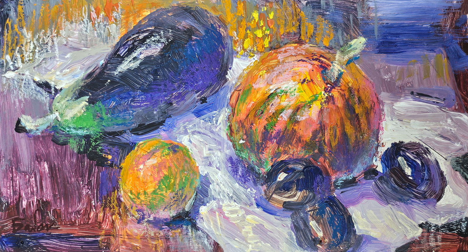 Acrylic painting Still life Vyacheslav Petrovich Babac: Title: Acrylic painting Still life Vyacheslav Petrovich Babac Description: 348BA Painter: Vyacheslav Petrovick Babac Size: 15x27 cm/ 5.9x10.62 inches Components: Acrylic, cardboard Original painting f