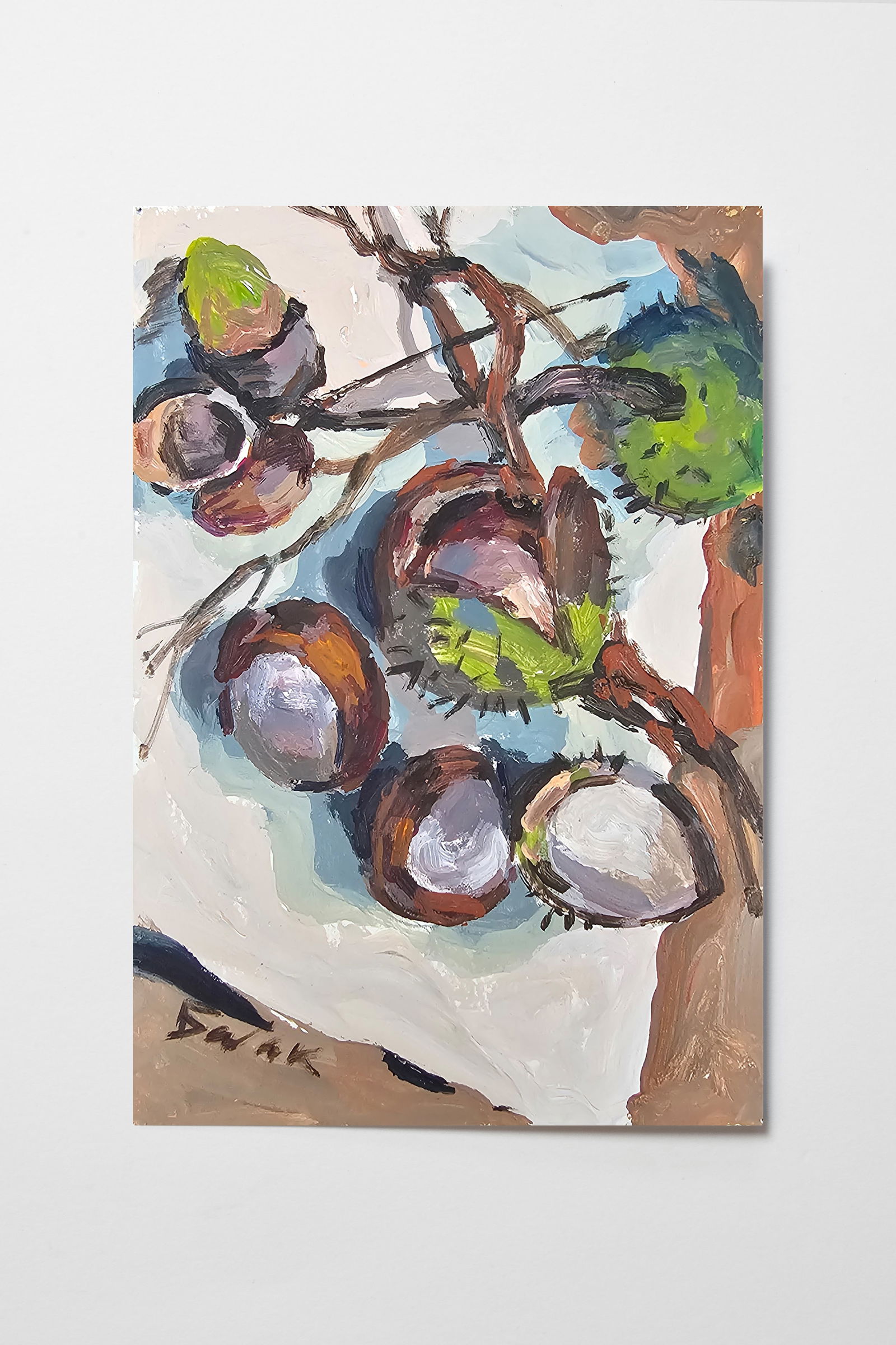 Acrylic painting autumn chestnuts Vyacheslav Petrovich Babac - 10