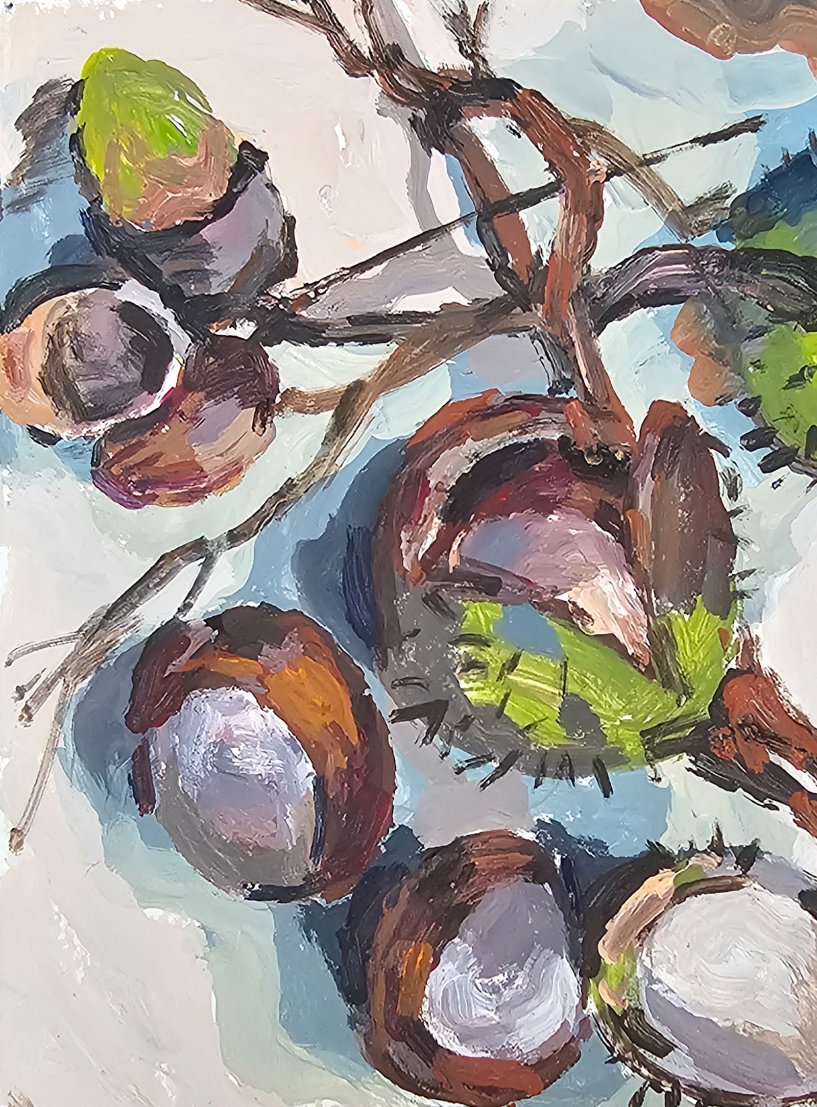 Acrylic painting autumn chestnuts Vyacheslav Petrovich Babac - 3