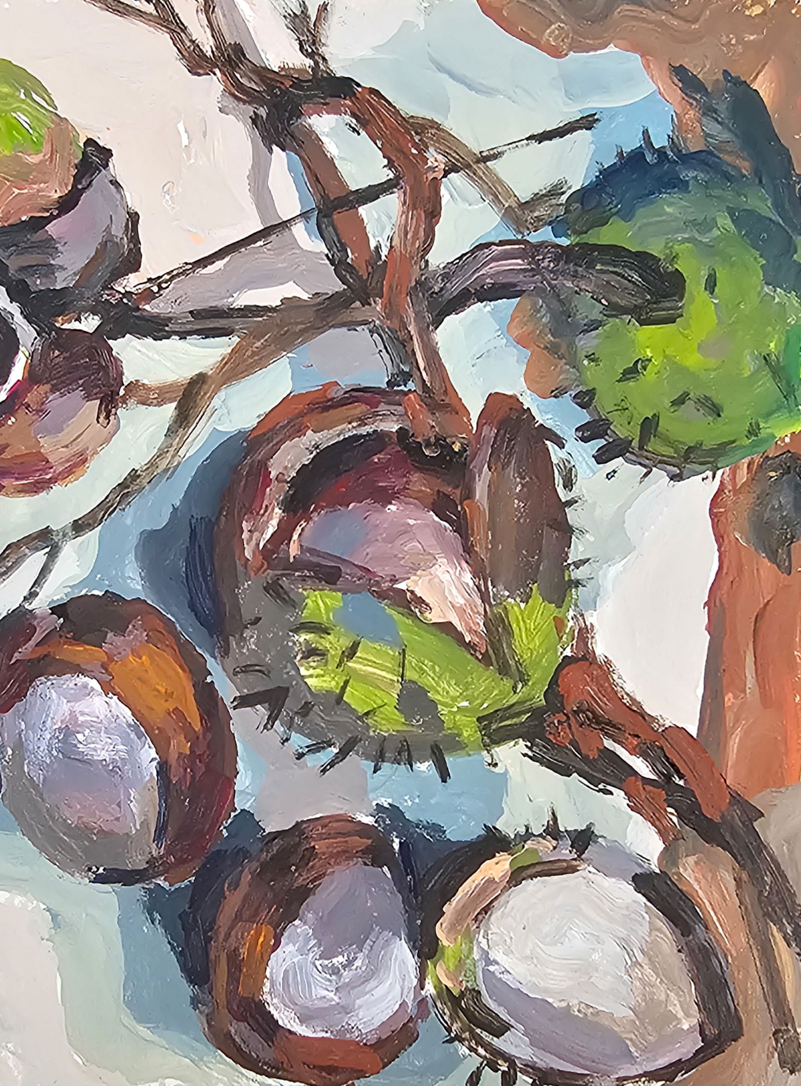 Acrylic painting autumn chestnuts Vyacheslav Petrovich Babac - 4