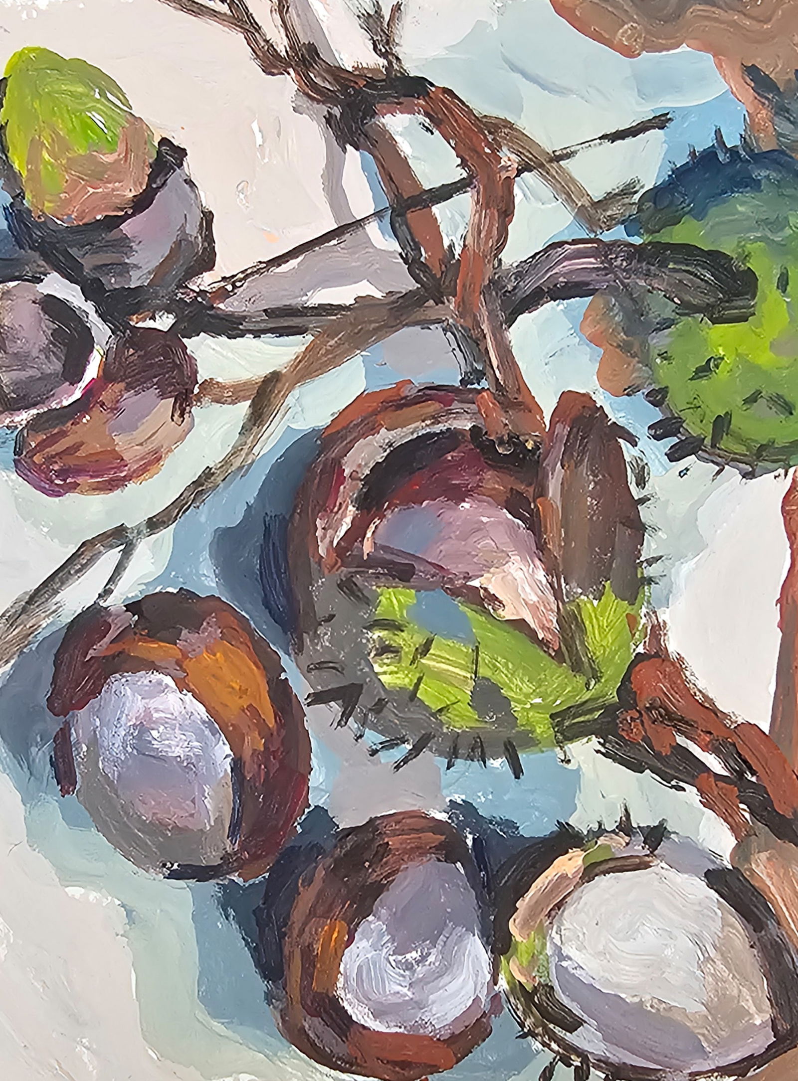 Acrylic painting autumn chestnuts Vyacheslav Petrovich Babac - 8