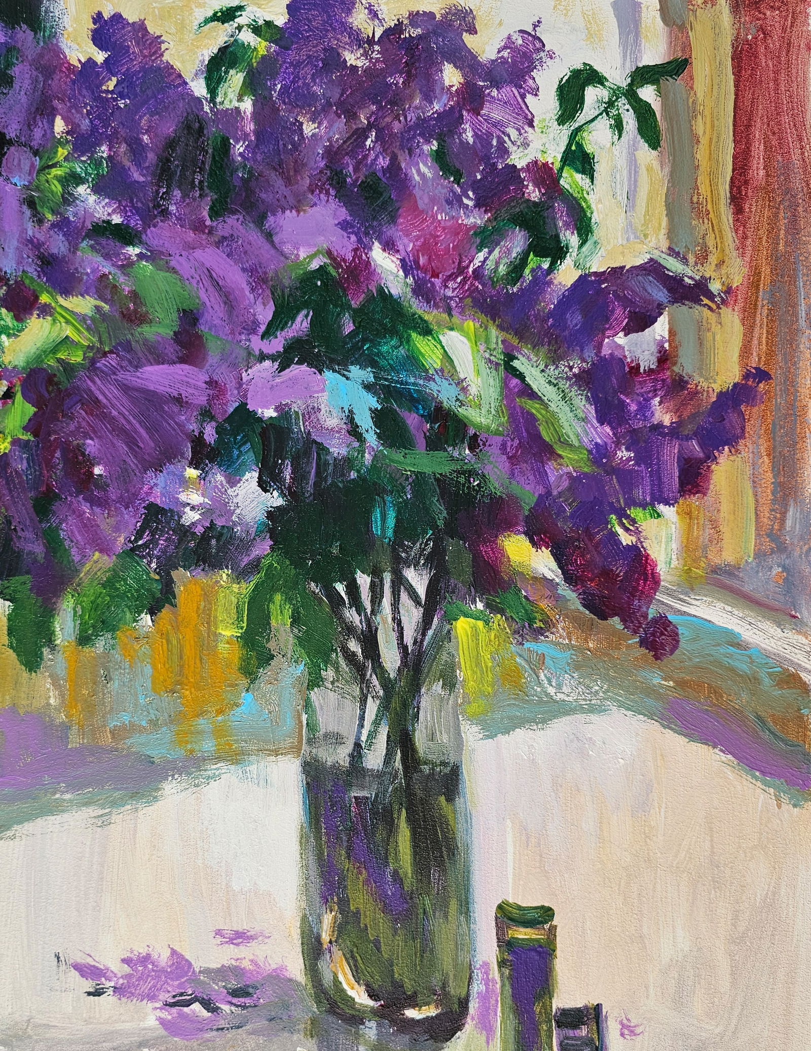 Acrylic painting lilac still life Vyacheslav Petrovich Babac - 4