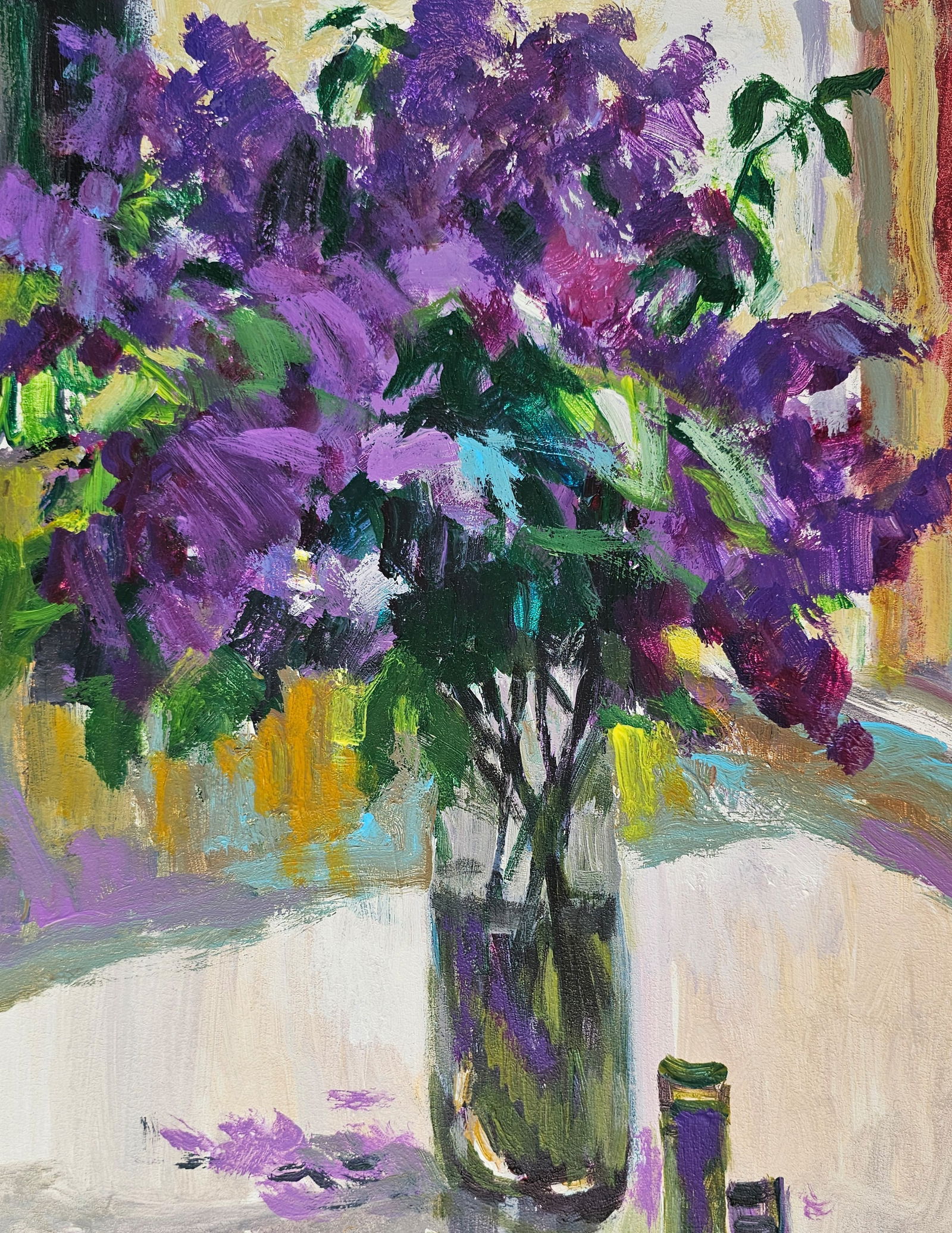 Acrylic painting lilac still life Vyacheslav Petrovich Babac - 8