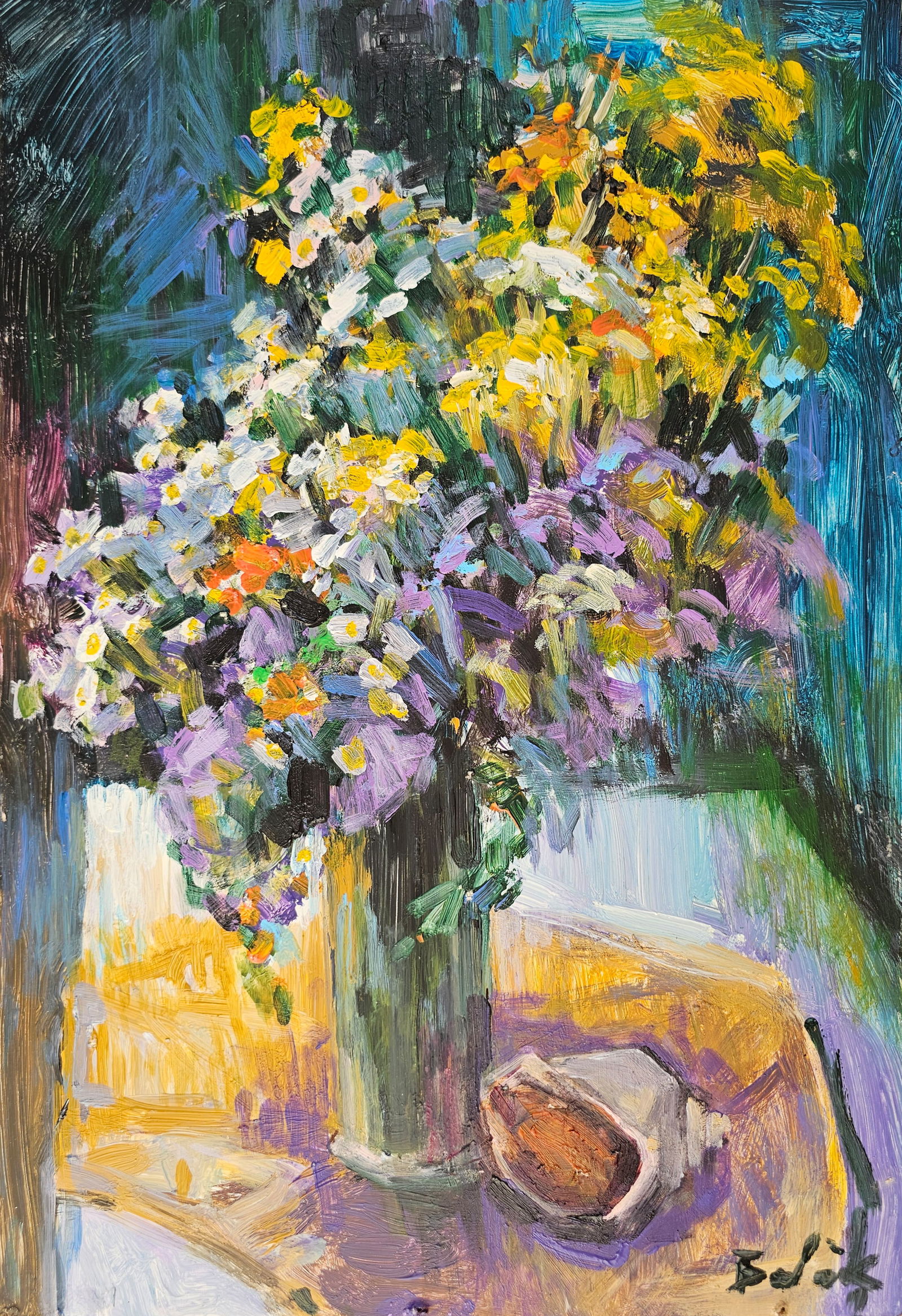 Acrylic painting still life with a shell Vyacheslav Petrovich Babac: Title: Acrylic painting still life with a shell Vyacheslav Petrovich Babac Description: 414BA Painter: Vyacheslav Petrovick Babac Size: 44x30 cm/ 17.32x11.81 inches Components: Acrylic, cardboard