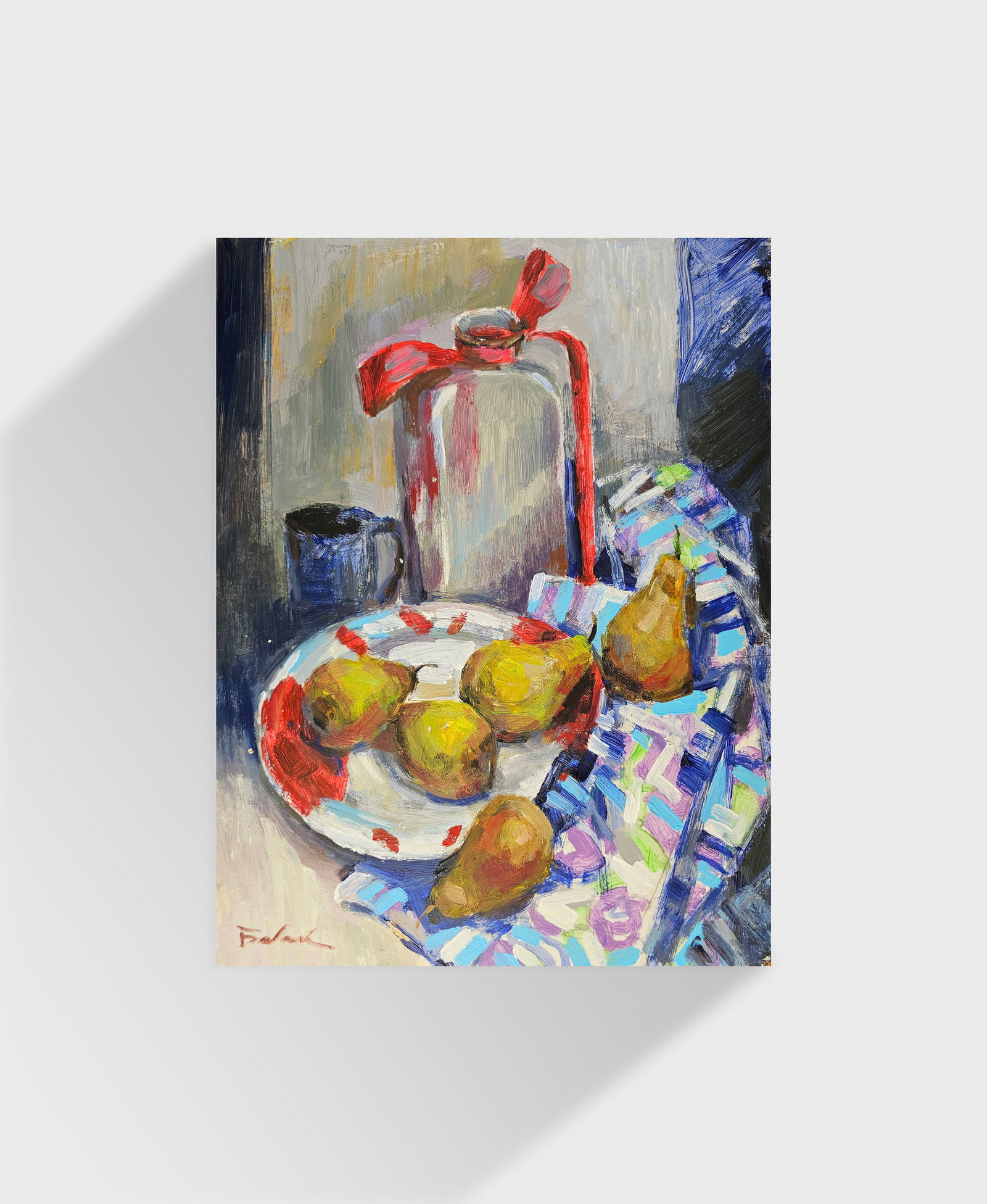 Acrylic painting still life with pears Vyacheslav Petrovich Babac - 10