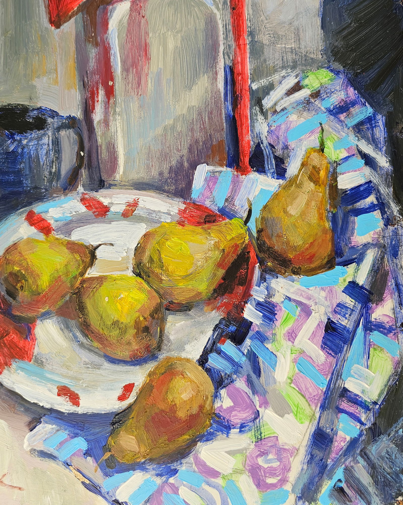 Acrylic painting still life with pears Vyacheslav Petrovich Babac - 6