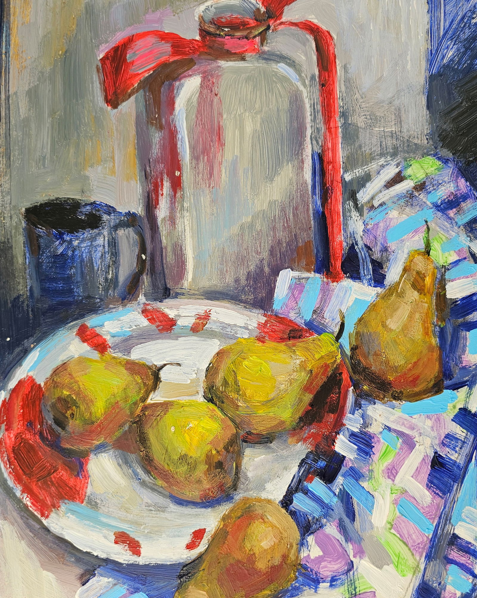 Acrylic painting still life with pears Vyacheslav Petrovich Babac - 7