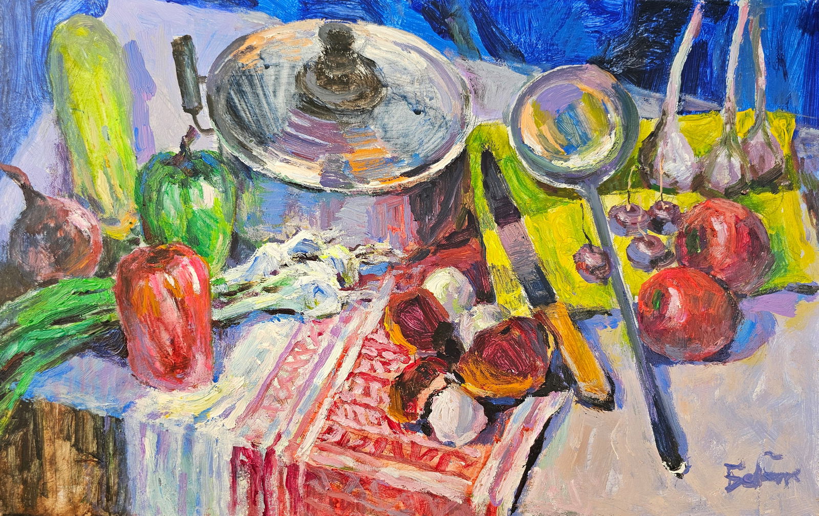 Acrylic painting There will be borscht Vyacheslav Petrovich Babac (1 of 10)