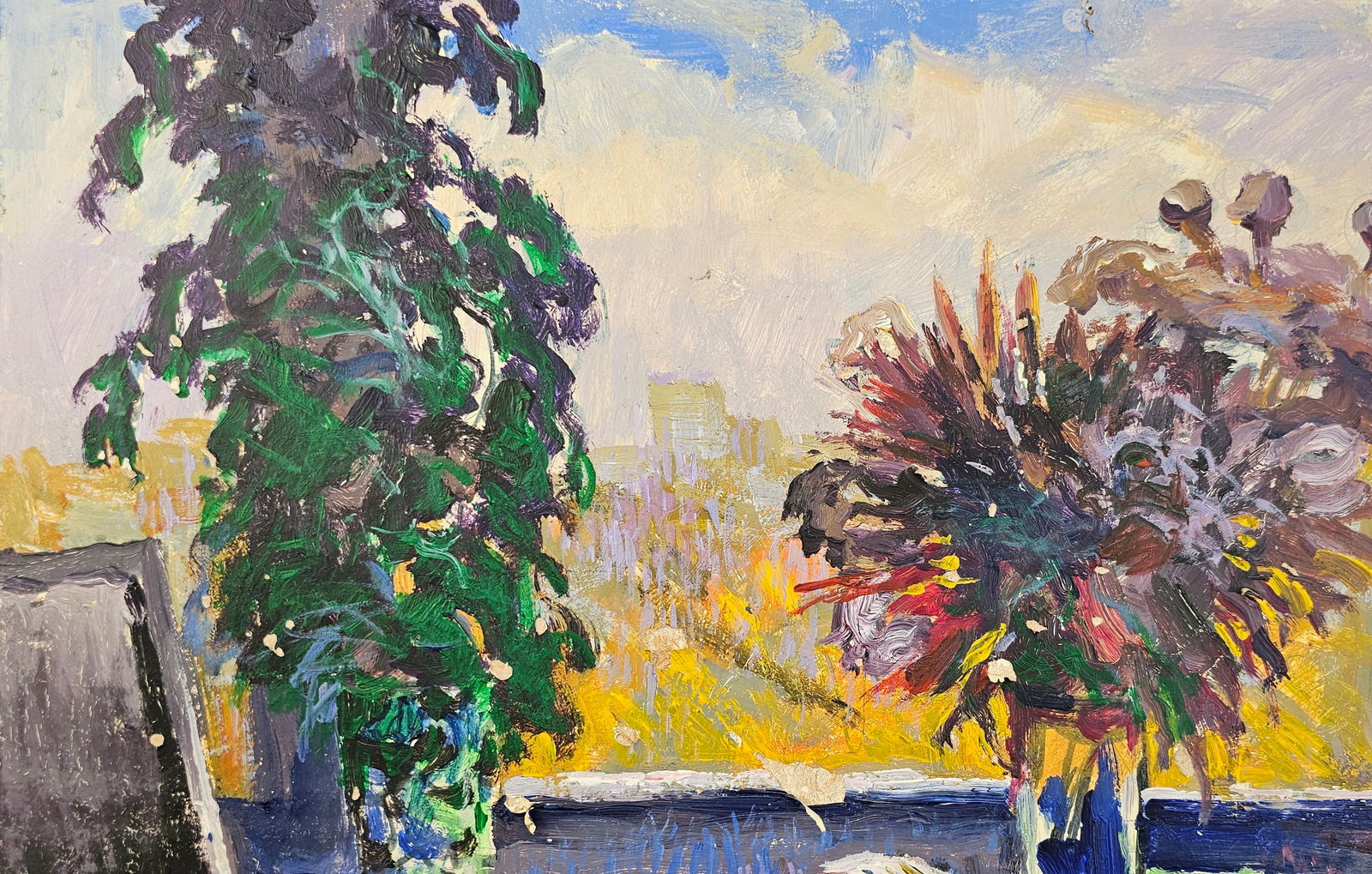 Acrylic painting autumn has come Vyacheslav Petrovich Babac - 3