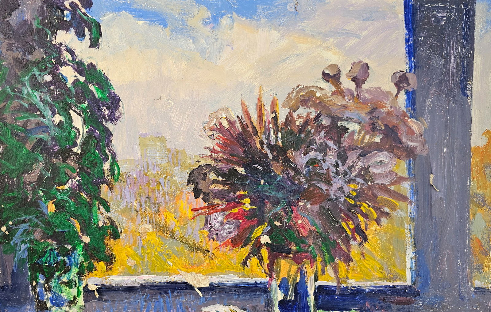 Acrylic painting autumn has come Vyacheslav Petrovich Babac - 4