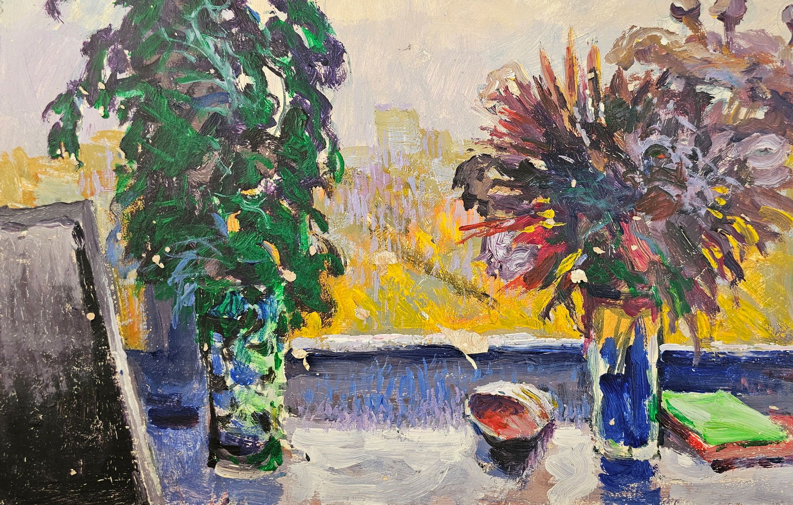 Acrylic painting autumn has come Vyacheslav Petrovich Babac - 5