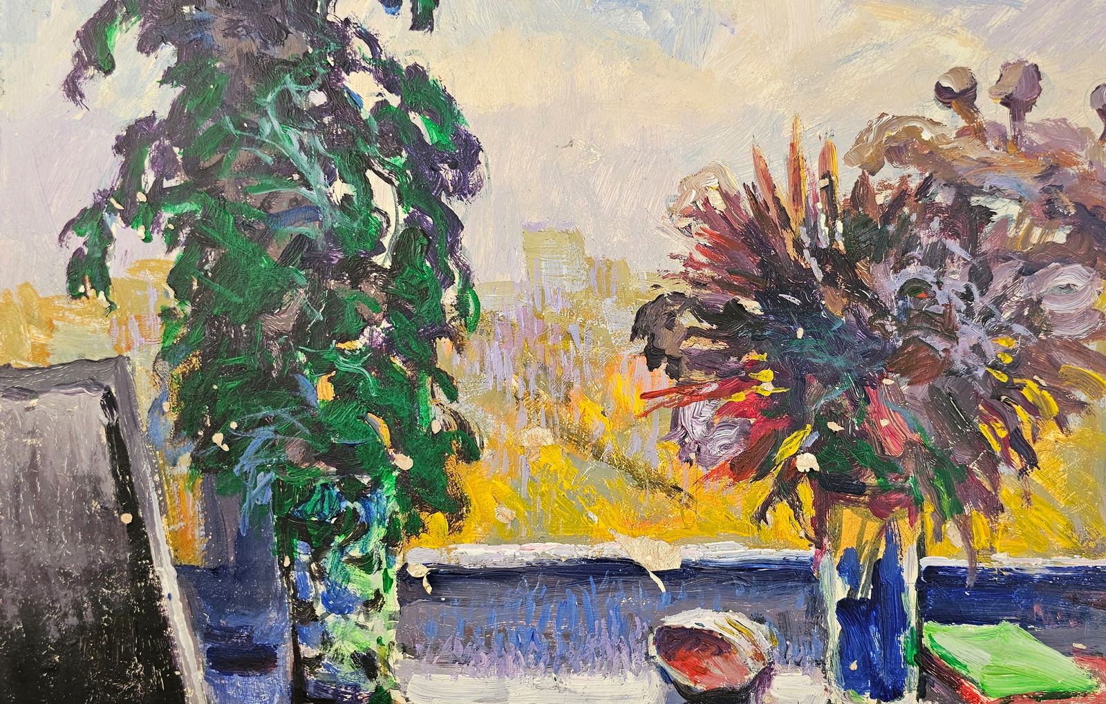 Acrylic painting autumn has come Vyacheslav Petrovich Babac - 8