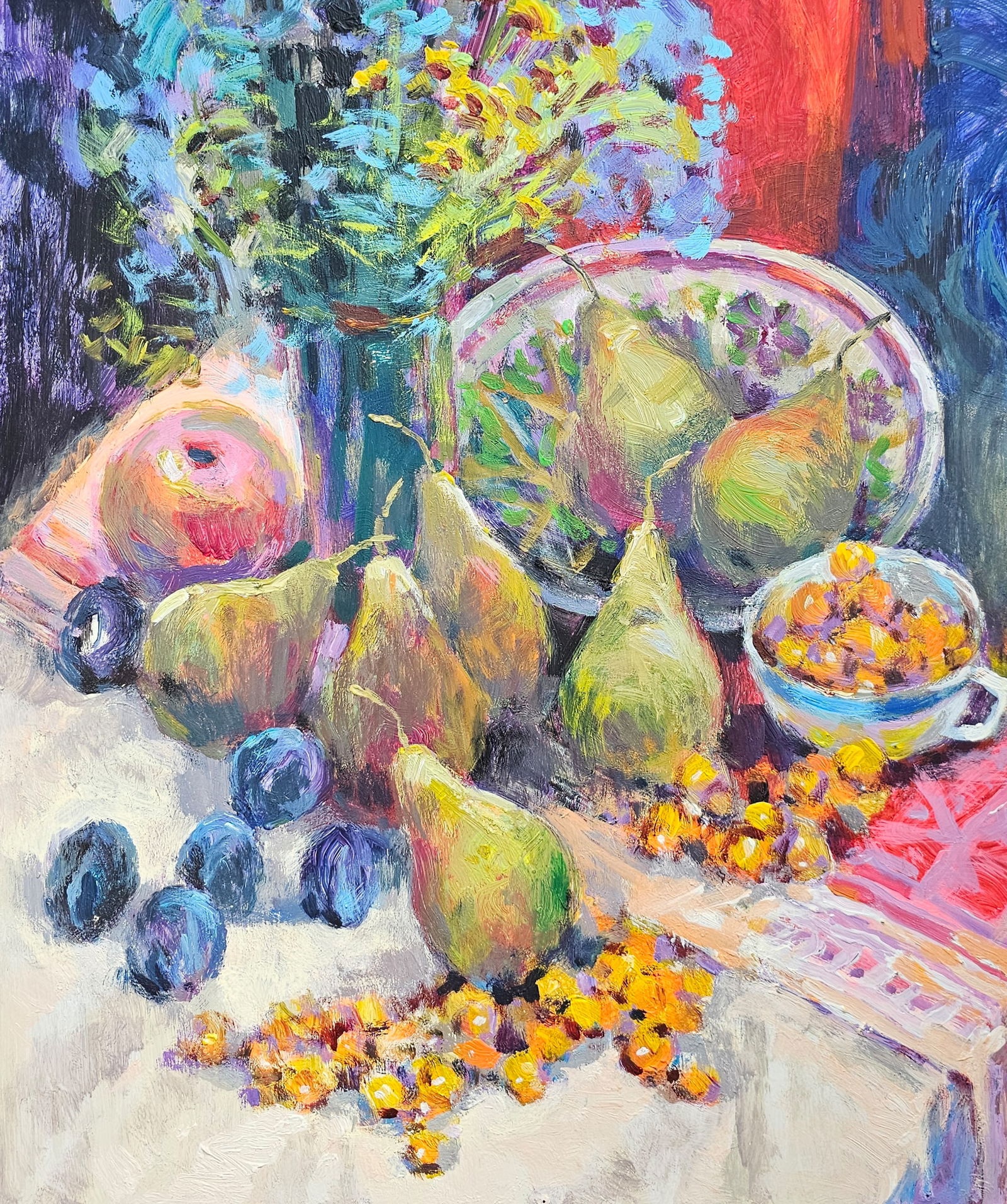 Acrylic painting still life with pears Vyacheslav Petrovich Babac - 5