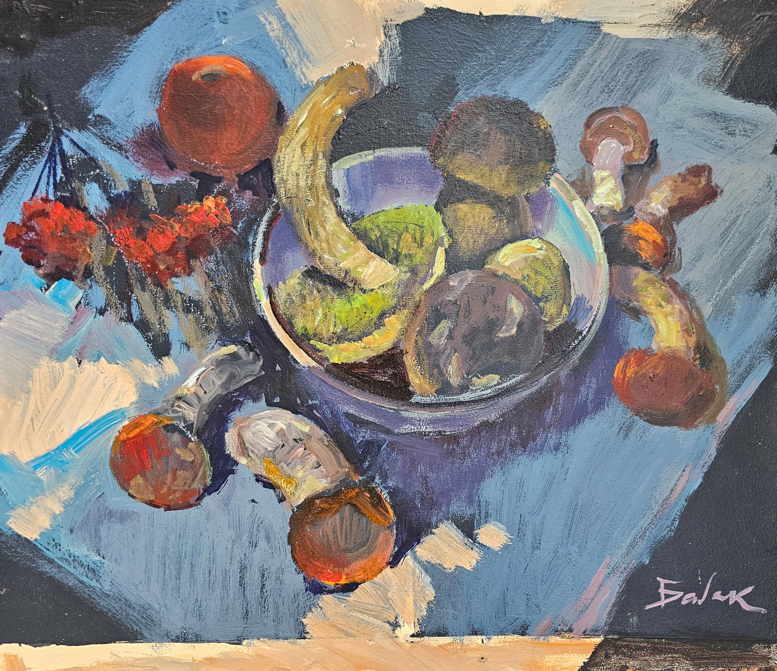 Acrylic painting still life with sunflowers Vyacheslav Petrovich Babac (1 of 10)