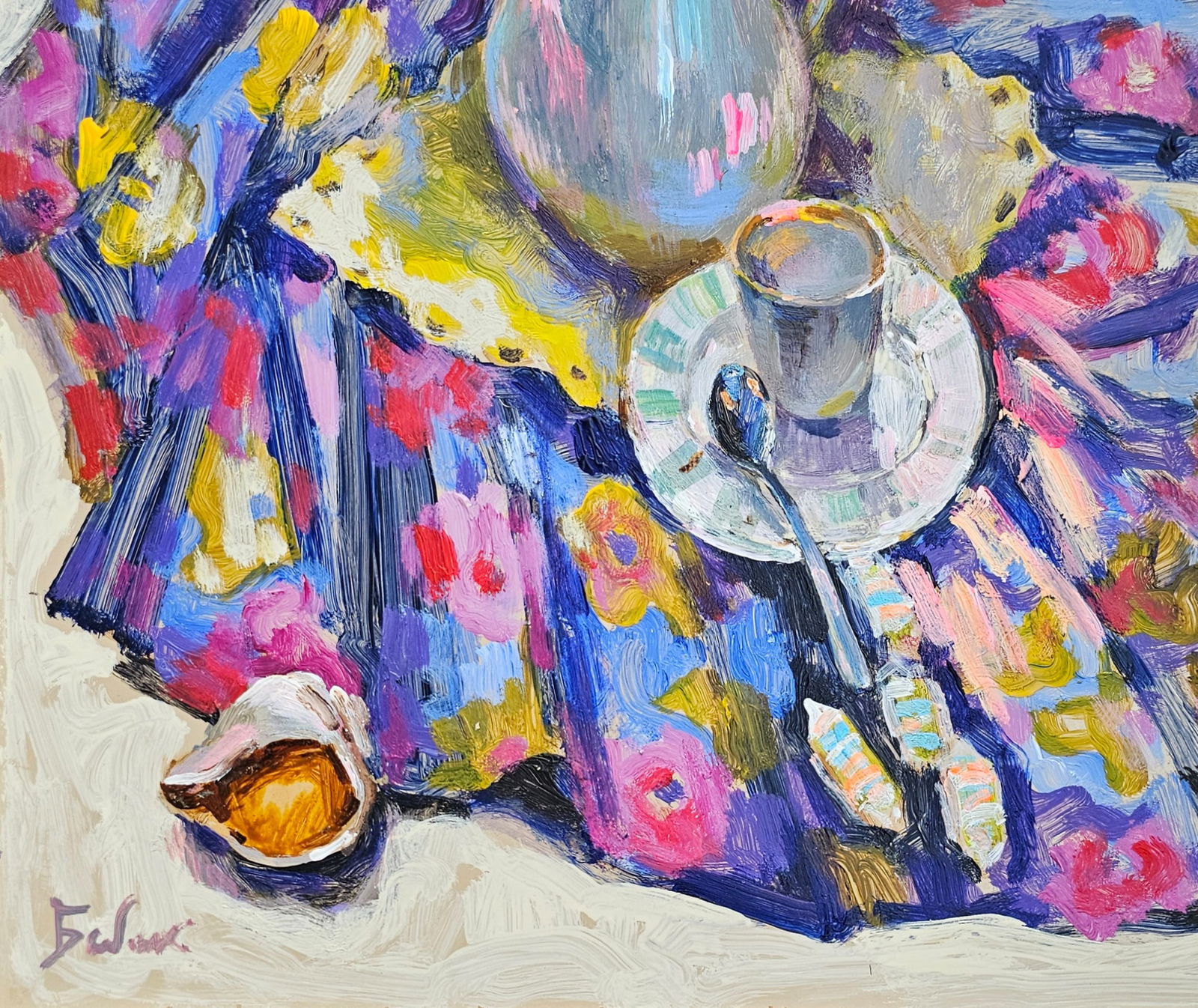 Acrylic painting coffee still life Vyacheslav Petrovich Babac - 5