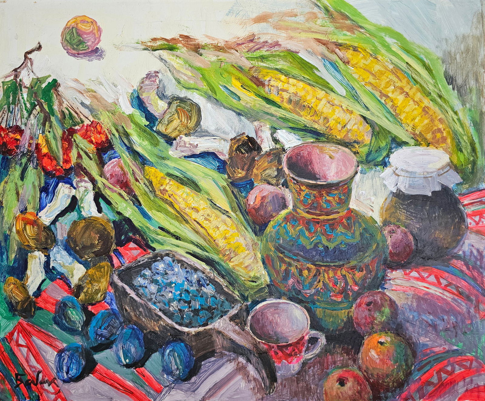 Acrylic painting autumn still life Vyacheslav Petrovich Babac (1 of 10)