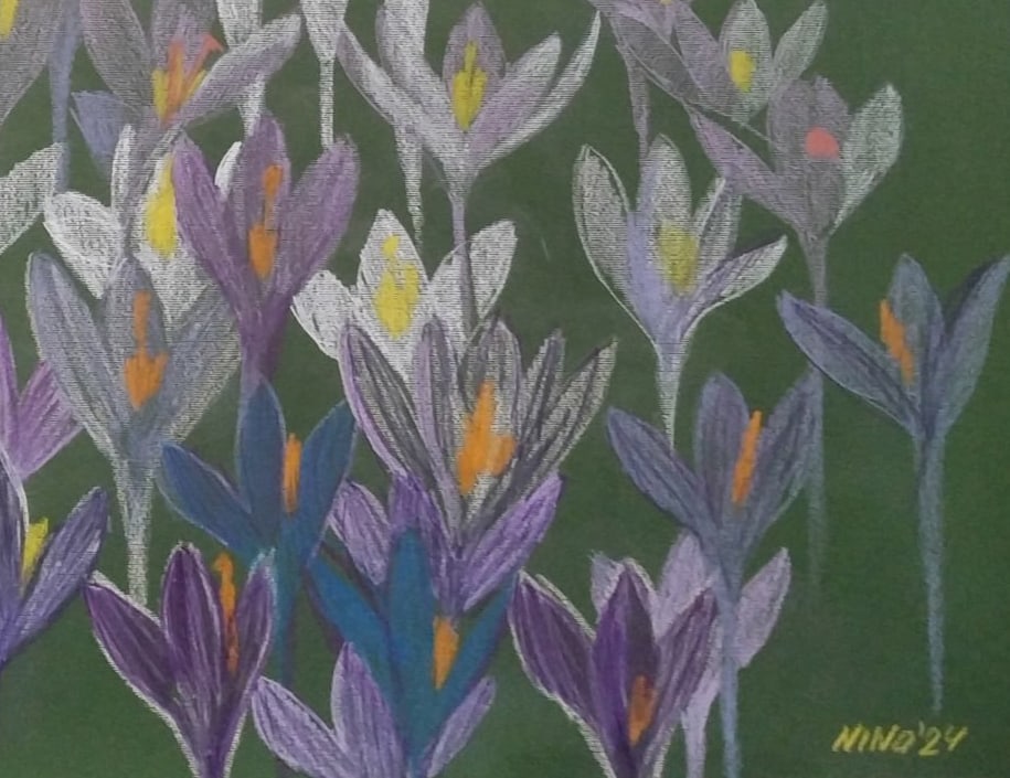 Oil painting Crocuses Nina L - 5
