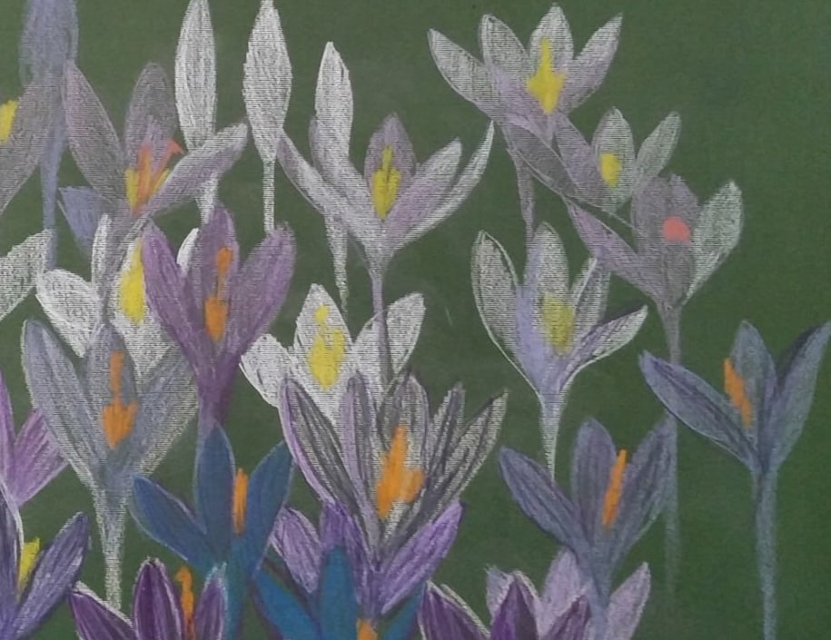 Oil painting Crocuses Nina L - 8