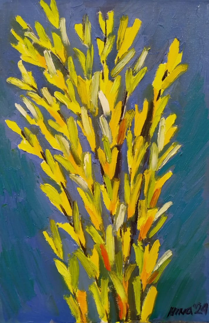 Oil painting Spring bouquet Nina L: Title: Oil painting Spring bouquet Nina L Description: 31Lt Painter: Nina L. Size: 60x40 cm/ 23.62x15.74 inches Components: oil, canvas Original paintingCONDITION: exellent ERA: 2024ARTIST: She was bo