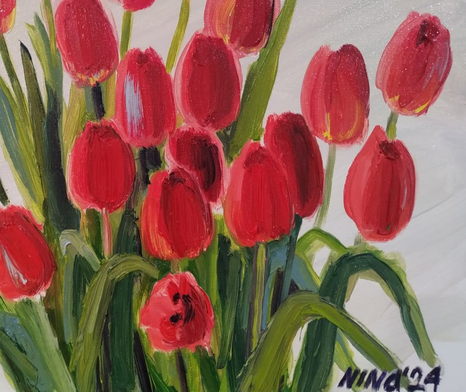 Oil painting Tulips Nina L - 5